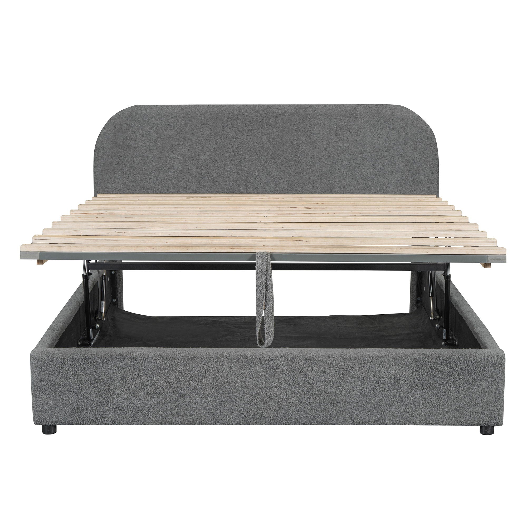 Upholstered Platform Bed With Hydraulic Storage System