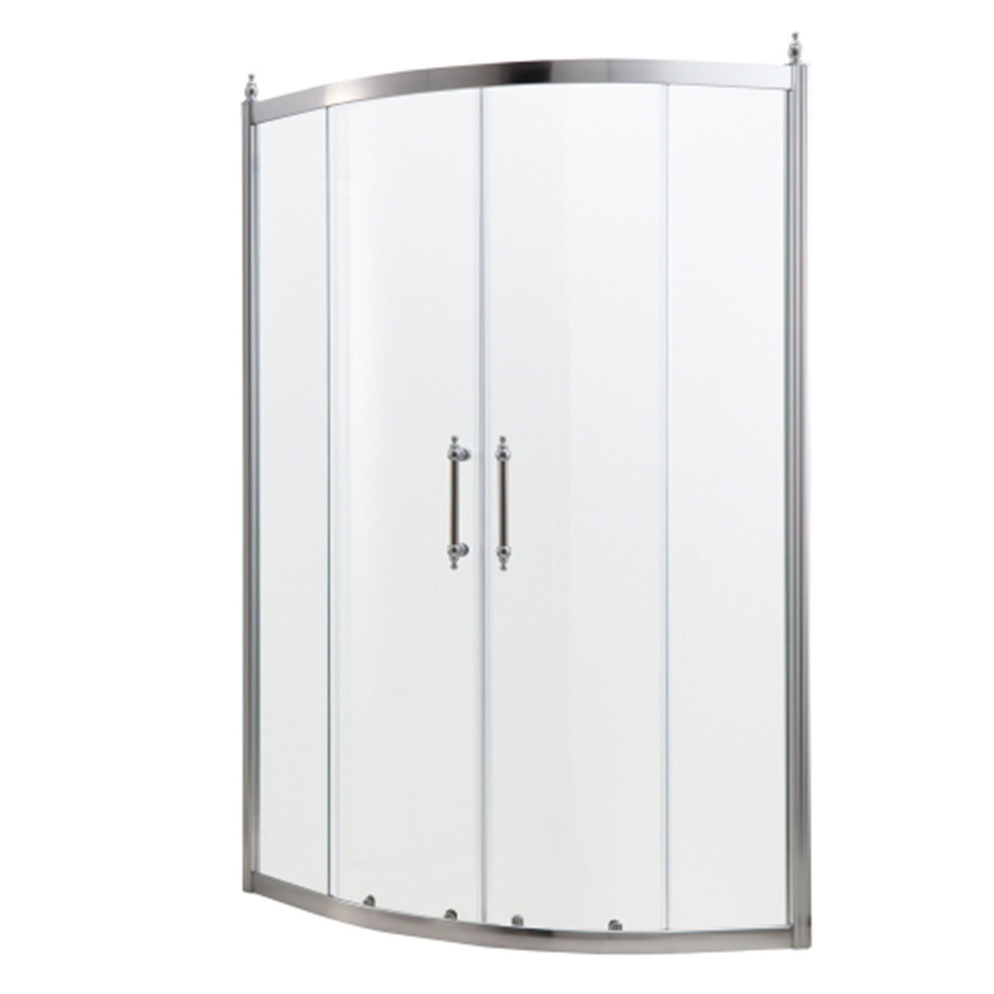 Framed Tub Shower Enclosure With Clear Tempered Glass