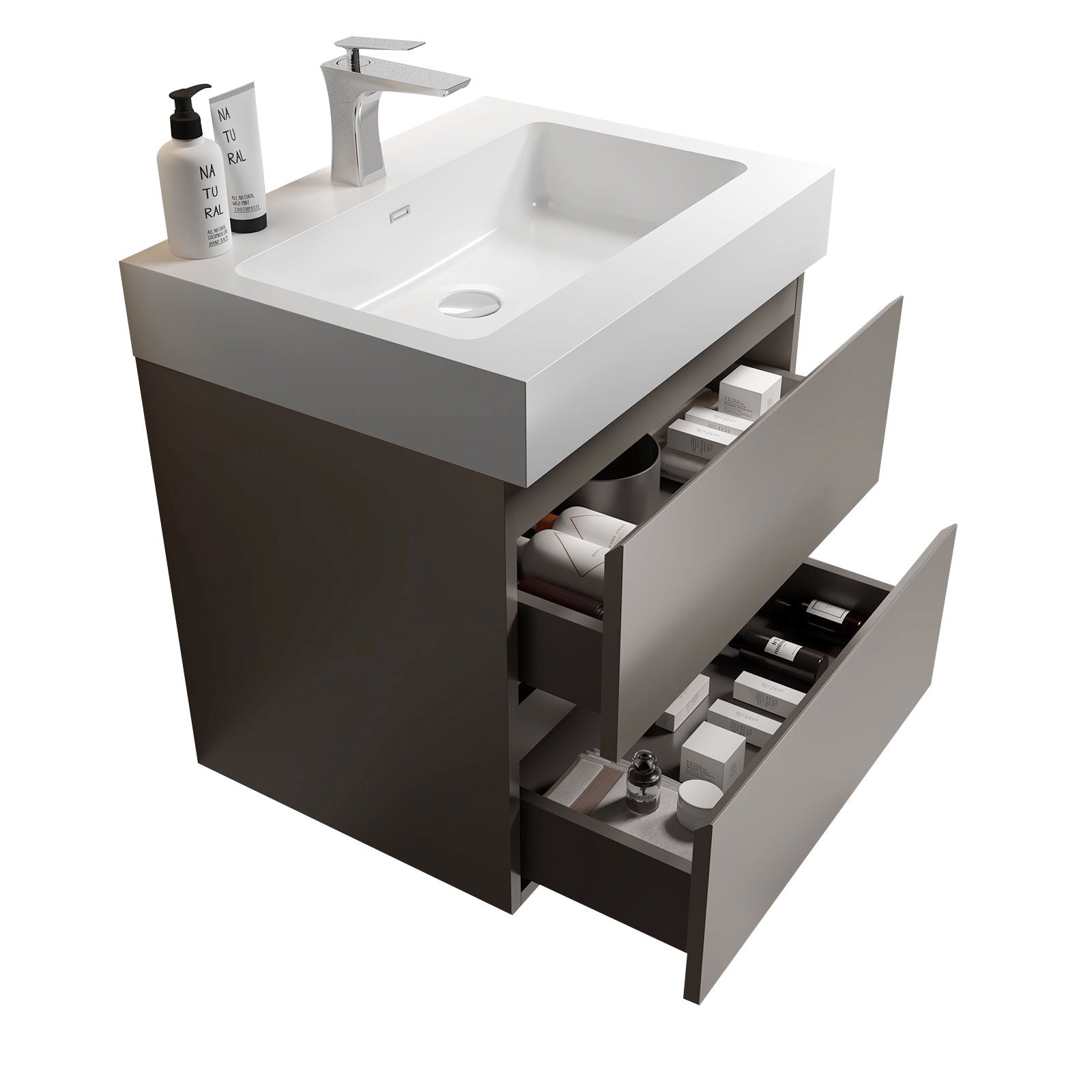 Alice - Bathroom Vanity With Sink, Wall Mounted, Floating
