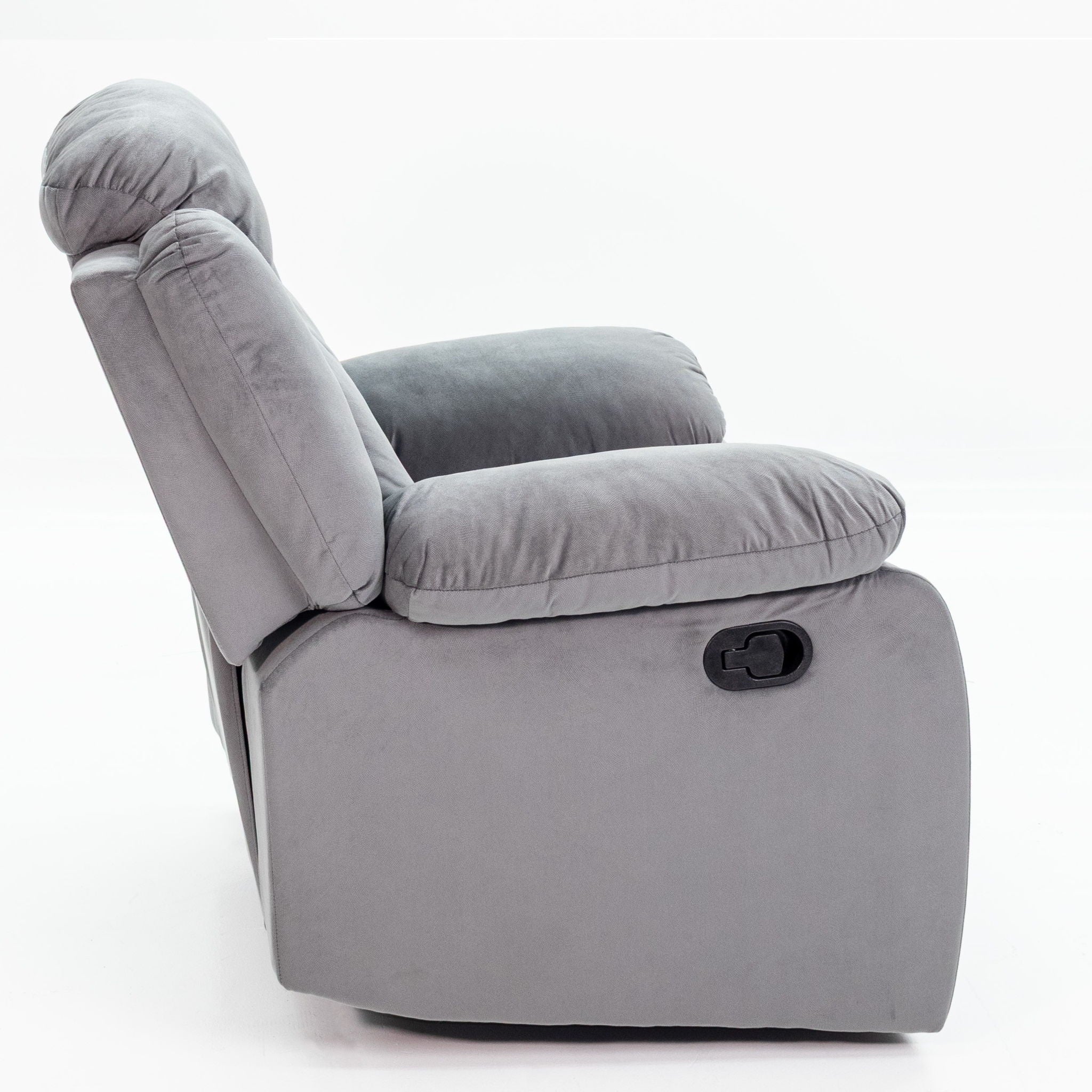 Modern Manual Recliner With Padded Seat And Pillow Arms