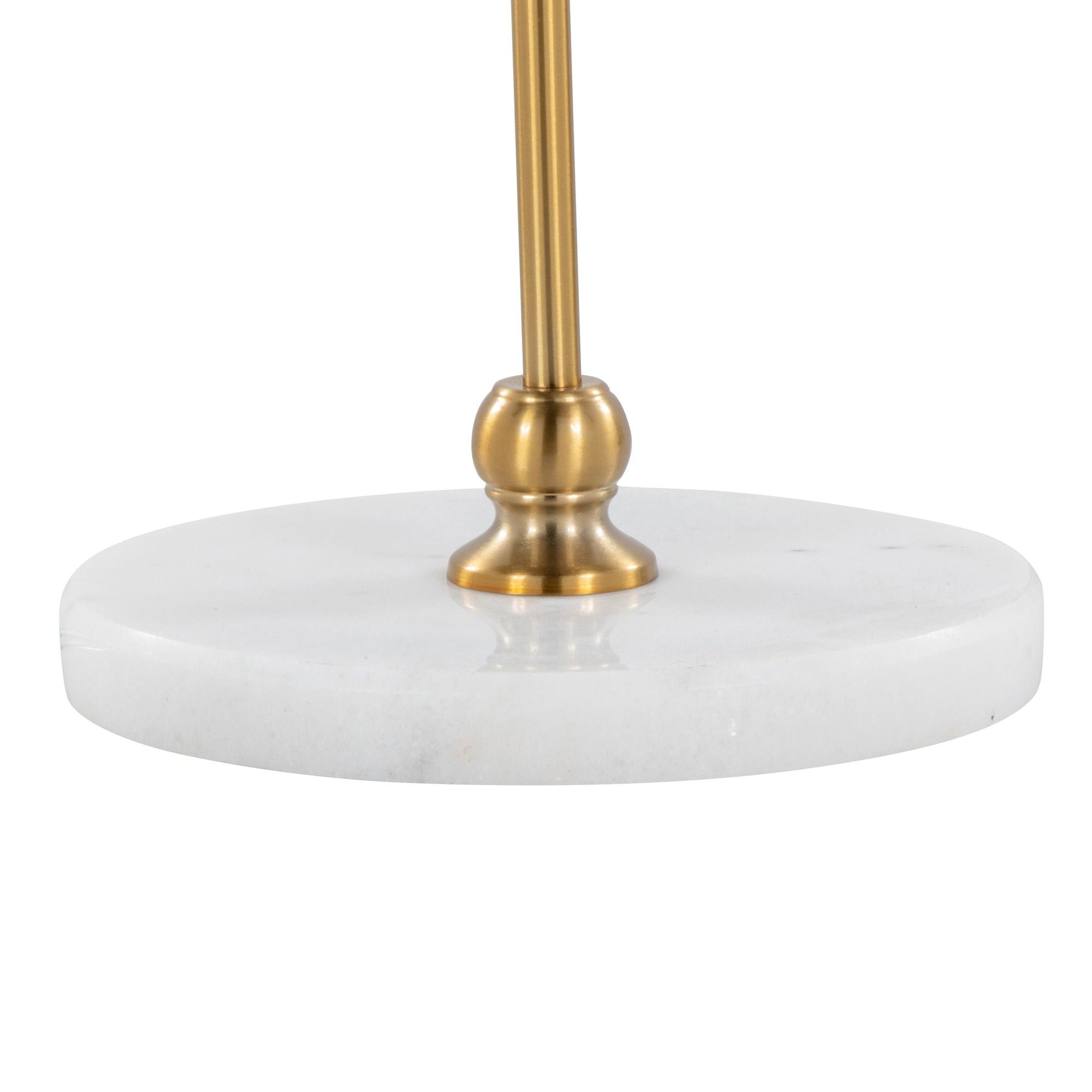 Leslie - Glam / Art Deco Floor Lamp - Gold / White