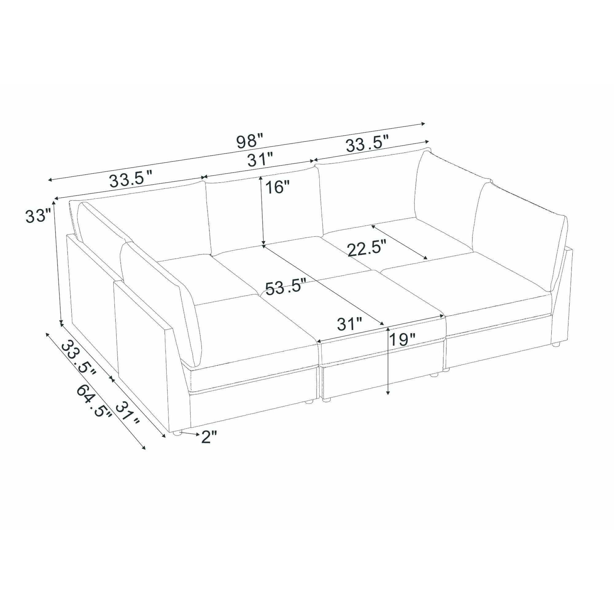 Modern Reversible Modular Sectional