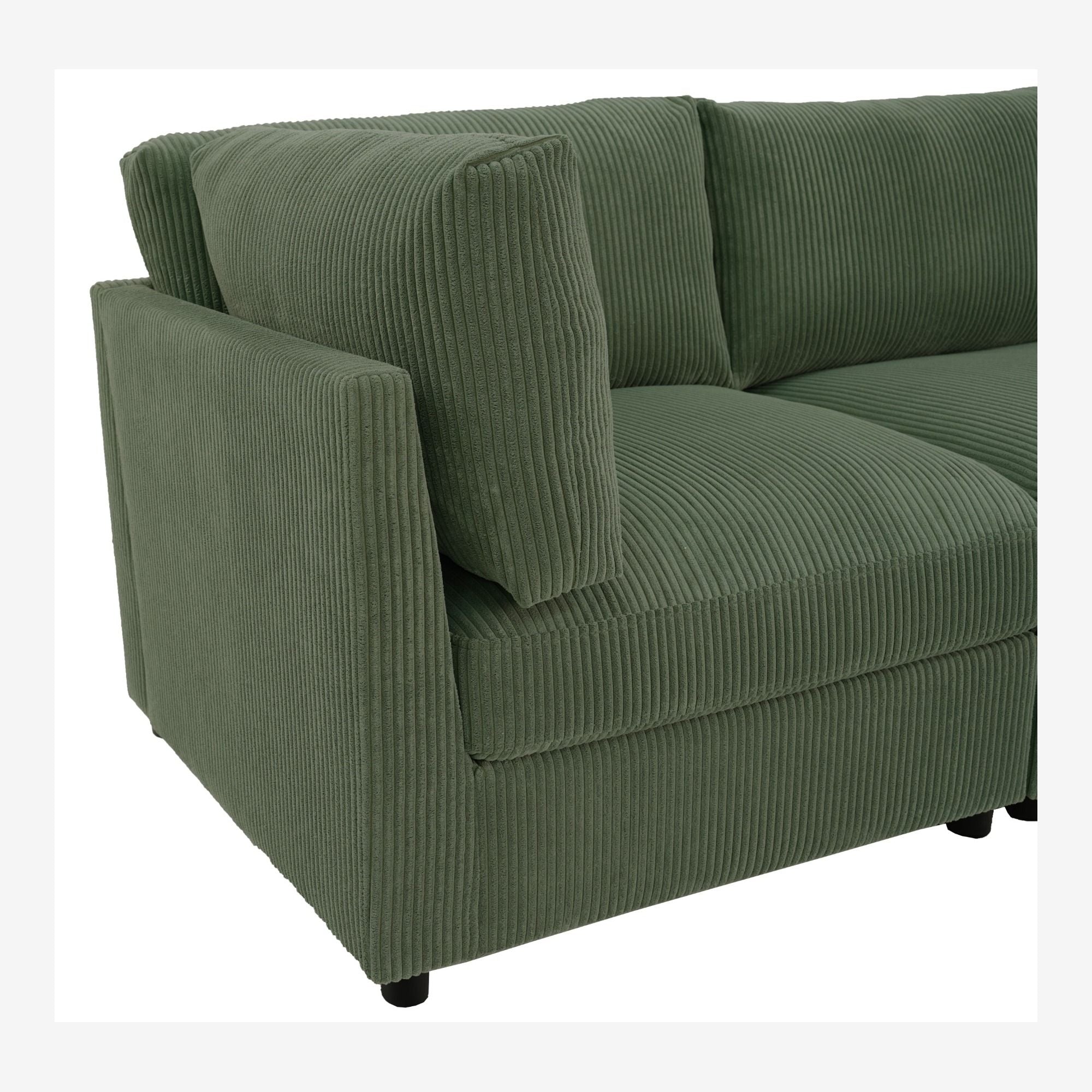 Reversible Modular Sectional With Custom Configuration And Premium Upholstery - Dark Green