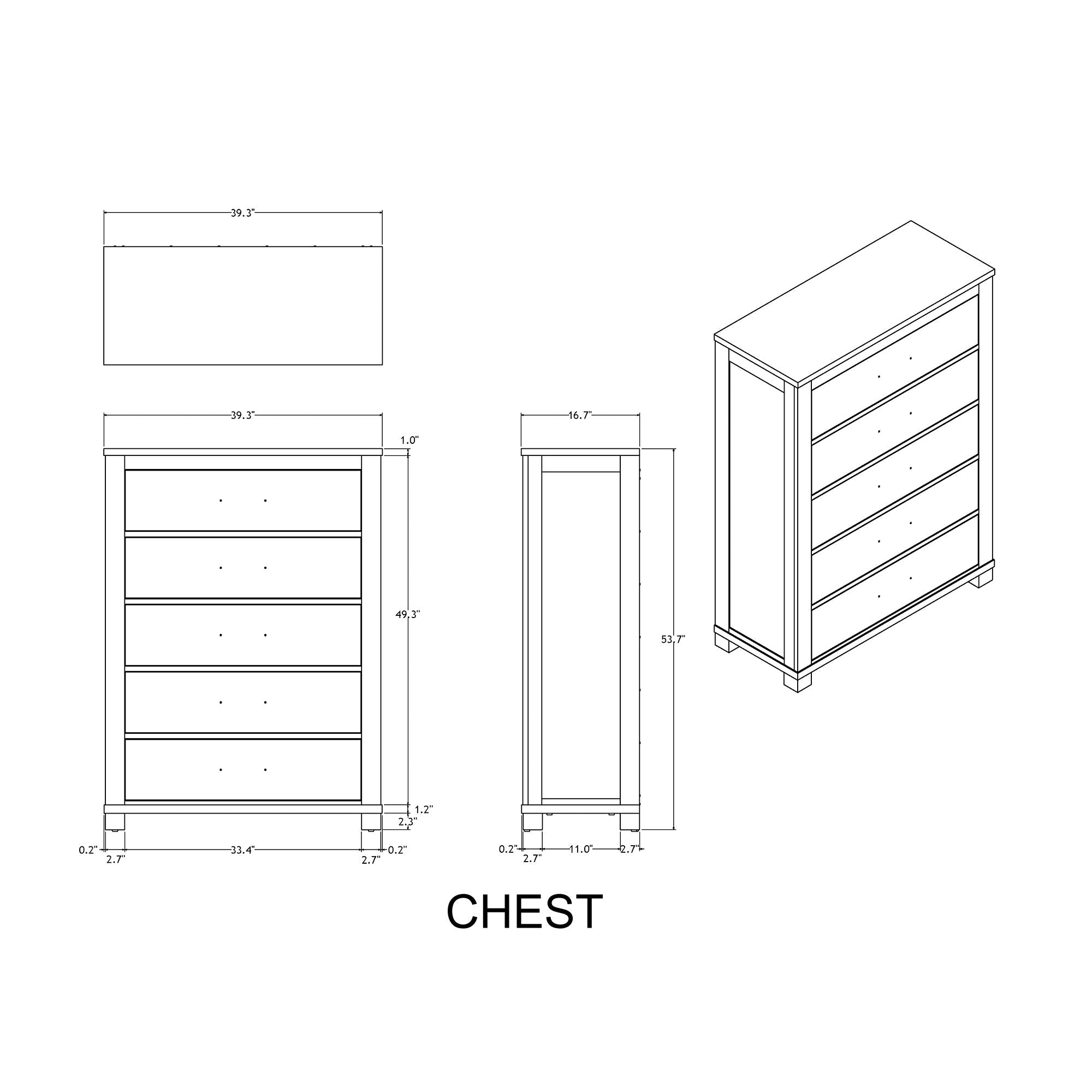 Augusta - 5 Piece Bedroom Set