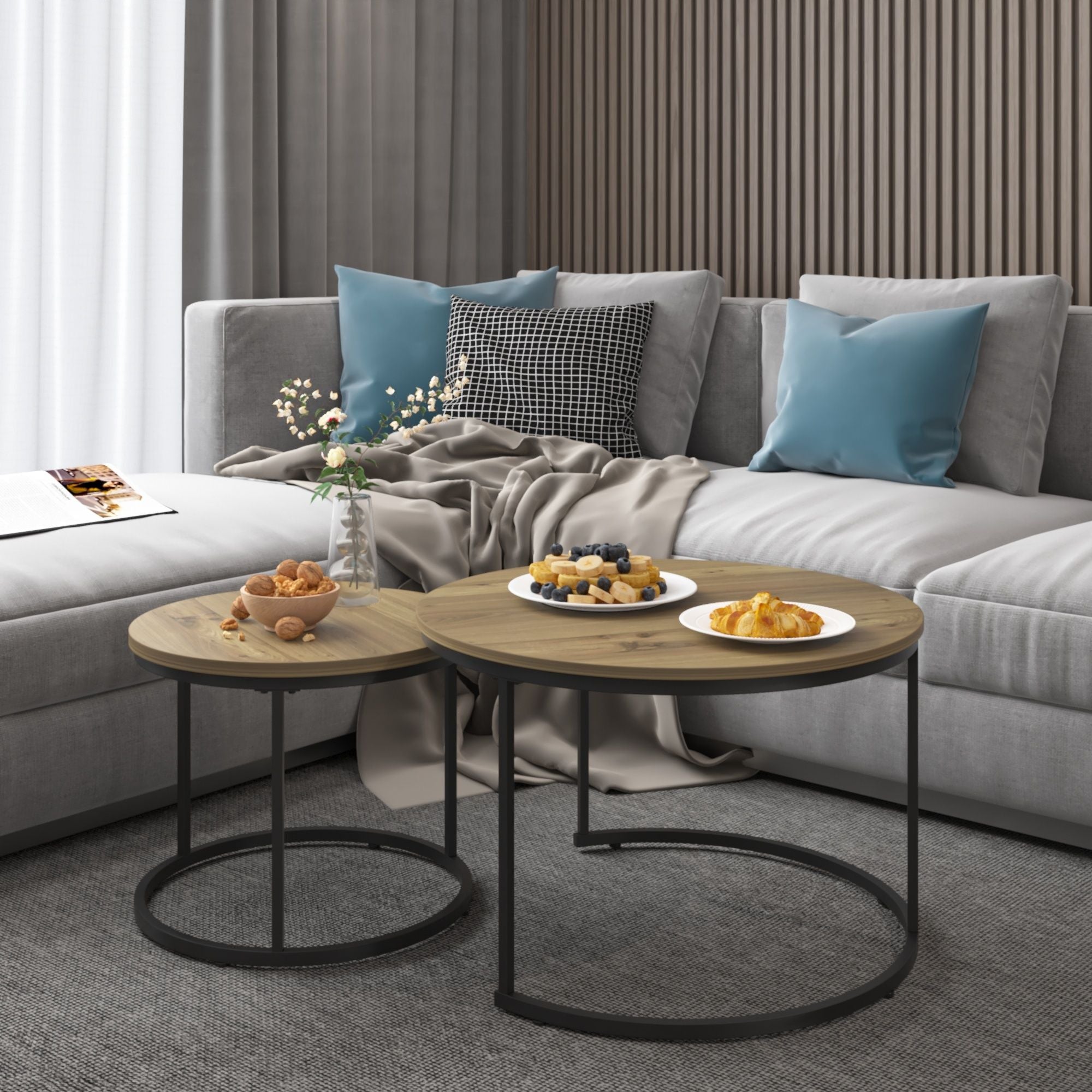 Round Nesting Coffee Table (Set of 2)
