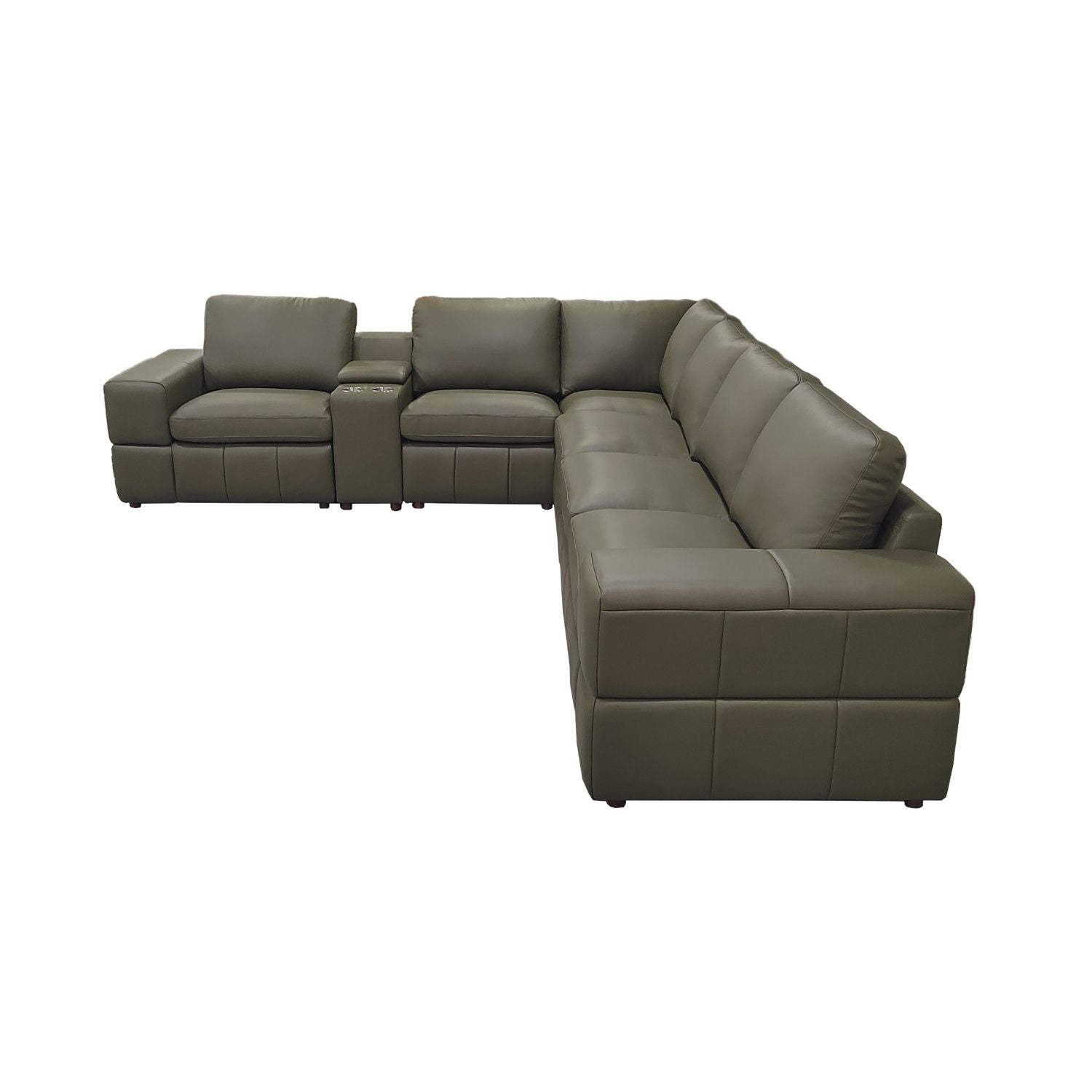 Upholstered Large Arms Sectional With Recliner Seats
