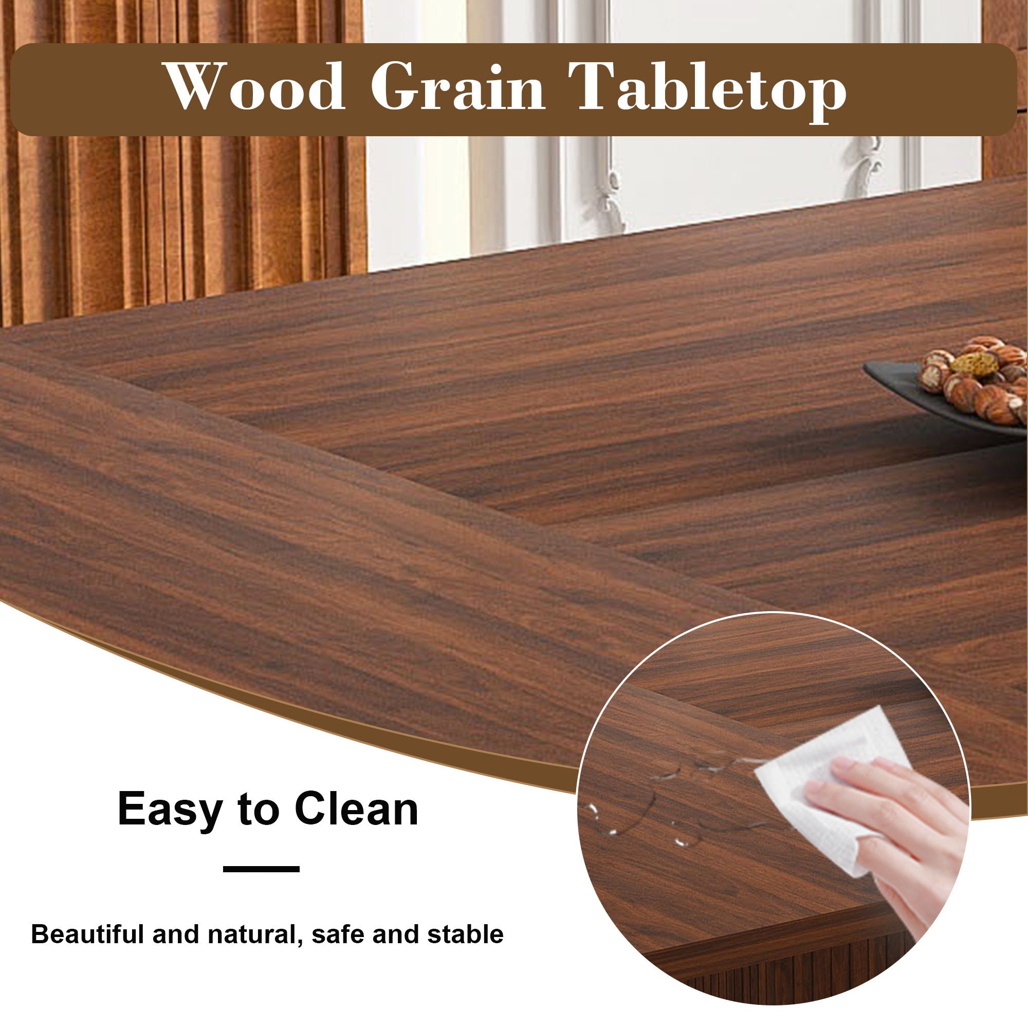 Rectangular Dining Table With Storage Base - Walnut