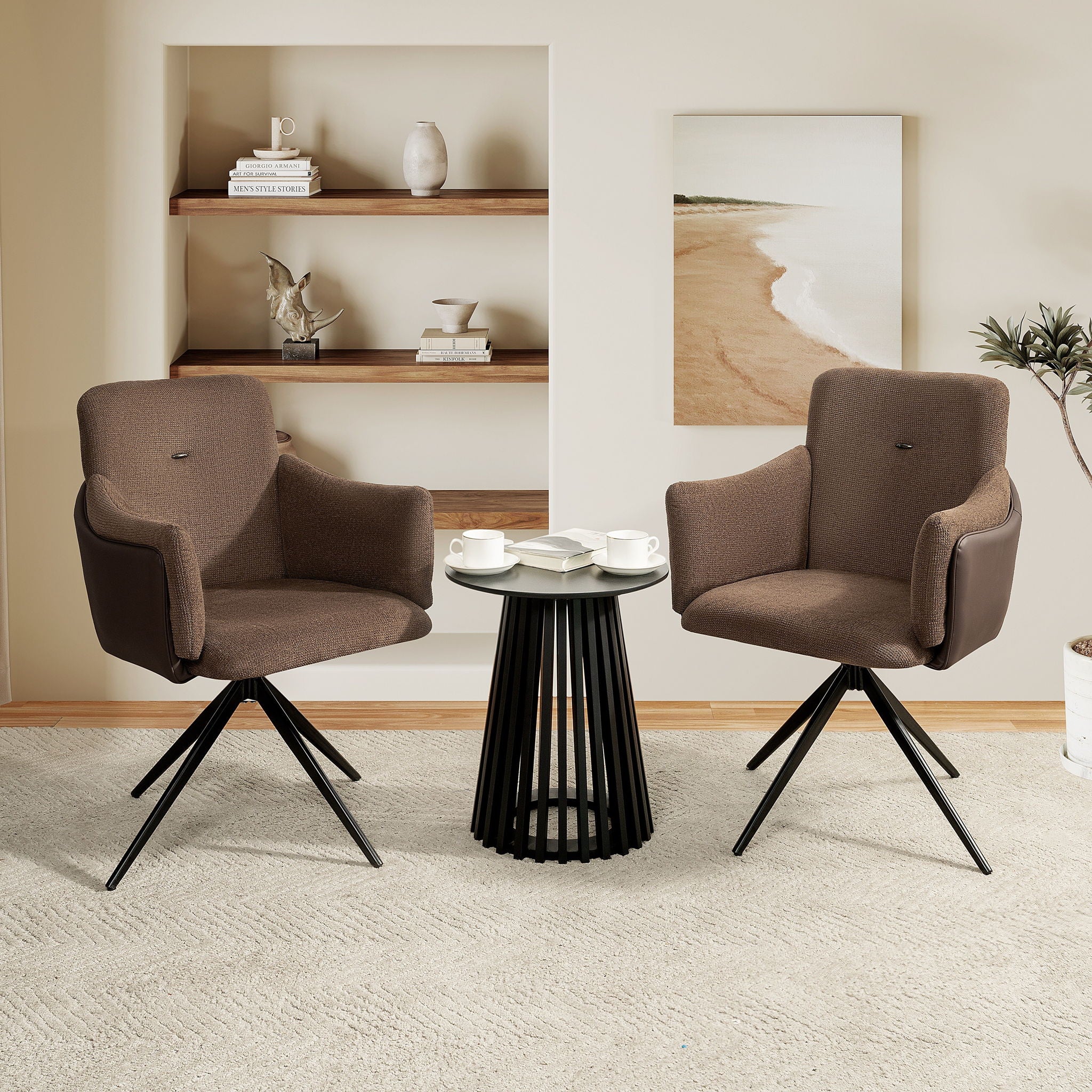 Swivel Home Office Desk Chairs With Arm (Set of 2)