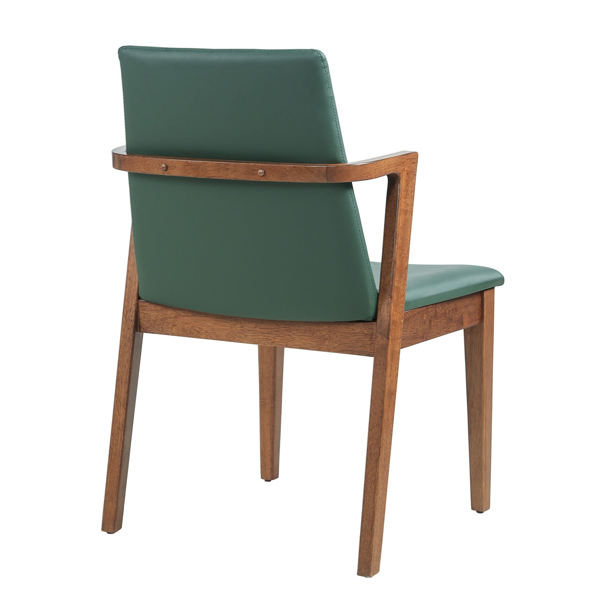 Dining Chairs (Set of 2) - Green / Walnut