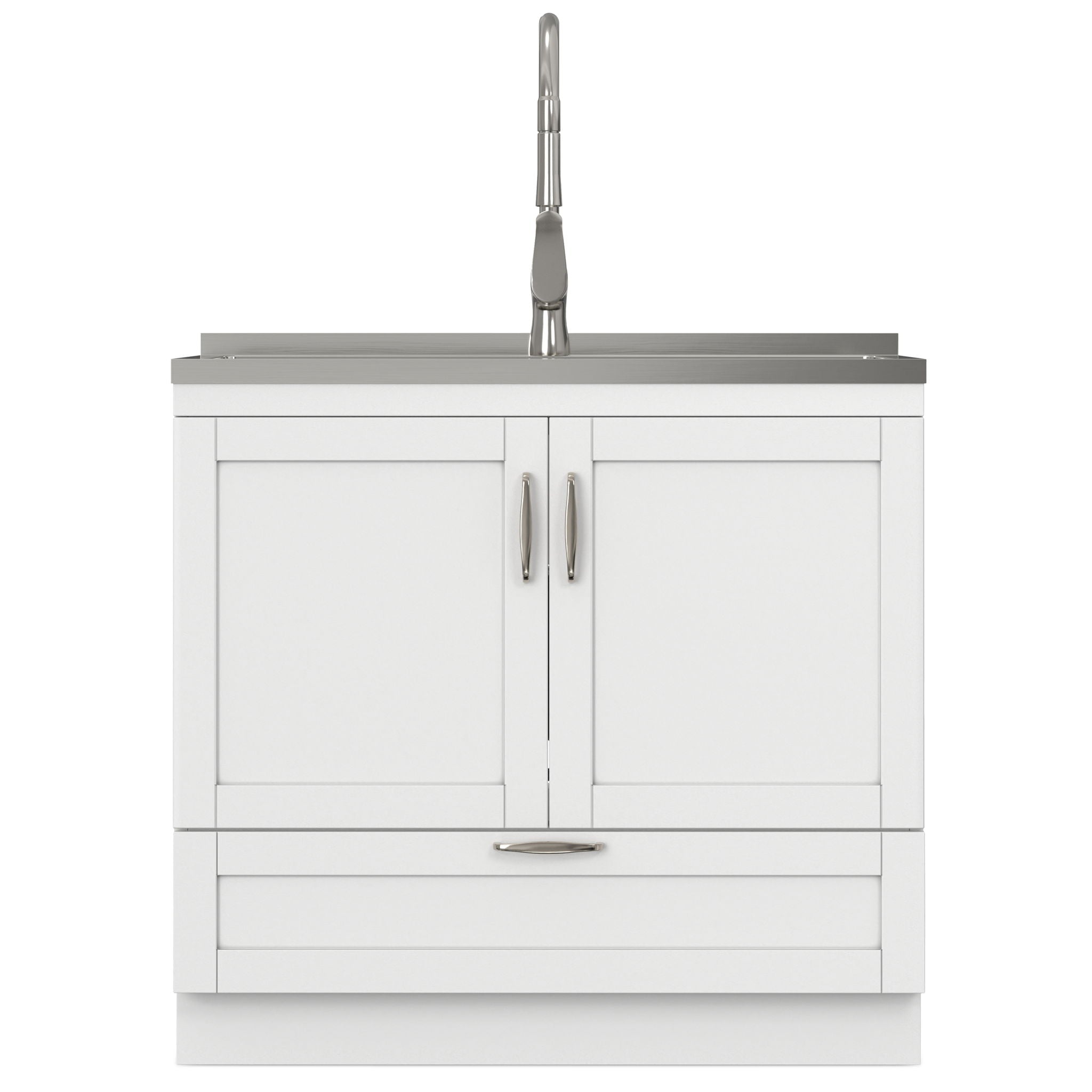 Reed - Deluxe Laundry Cabinet With Pull-Out Faucet And Stainless Steel Sink