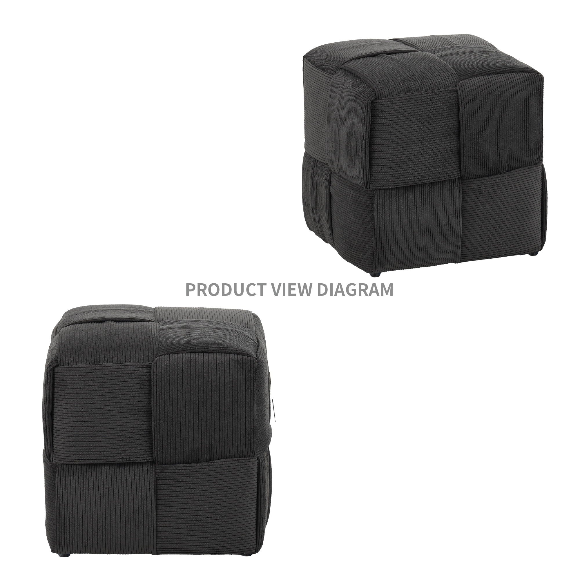 Square Ottoman Foot Rest With Woven Design