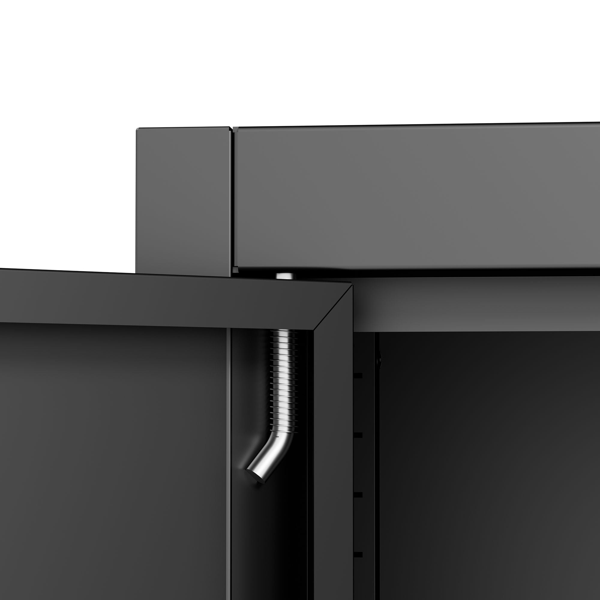 Heavy Duty Storage Cabinet With Lock, 2 Door File Cabinet With 2 Adjustable Shelves - Black