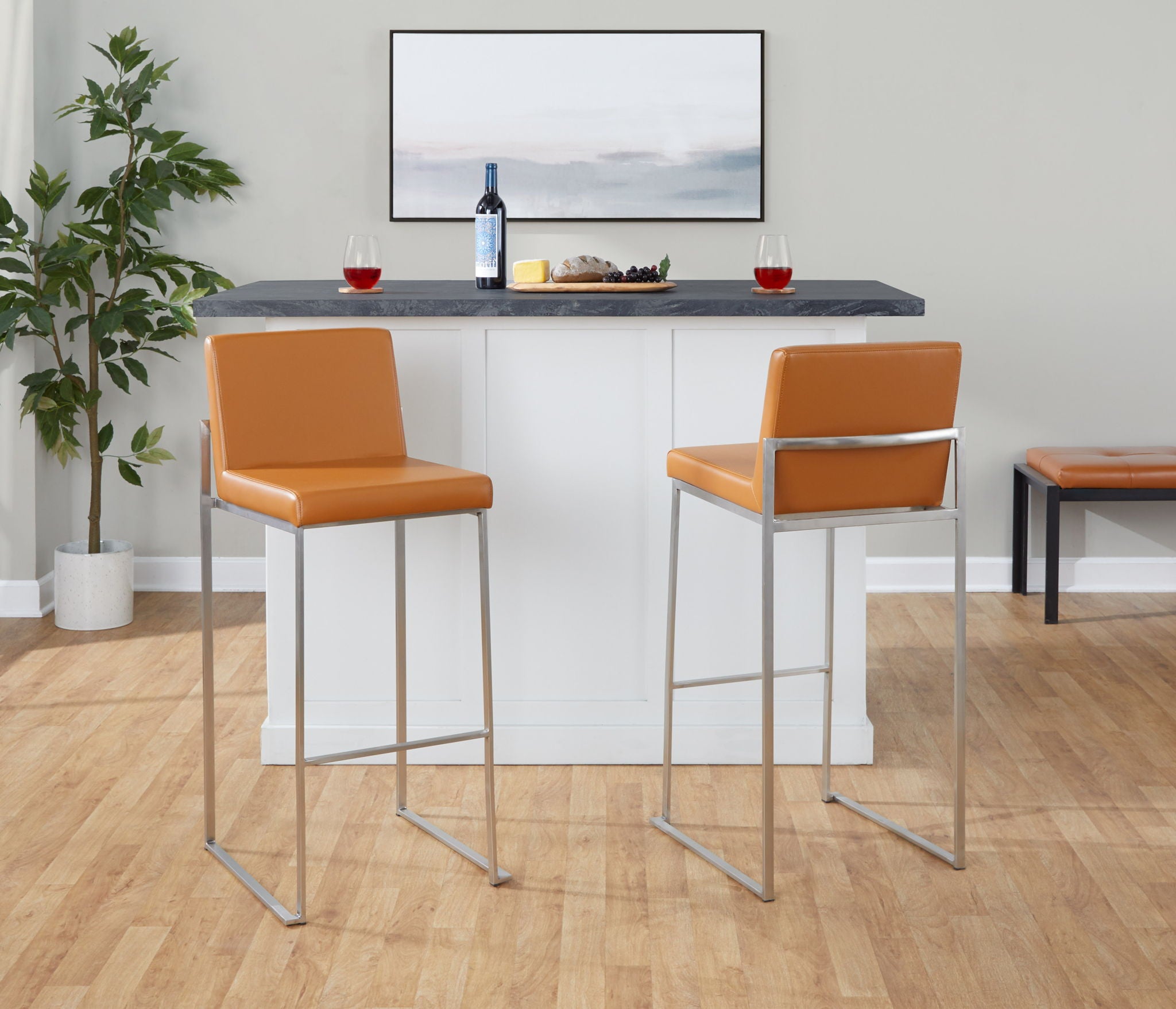 Fuji - Contemporary And Modern Elegance High Back Barstool