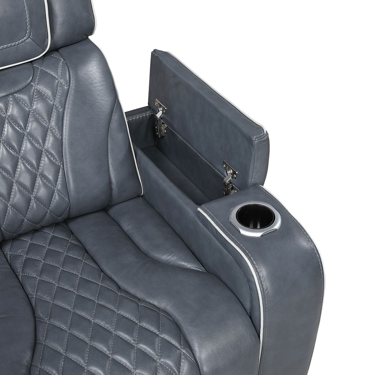 Apex - Power Reclining Chair With Power Headrest, Storage Arms With Cup Holders, Air Massage And Heat, LED Lighting And Charging Ports