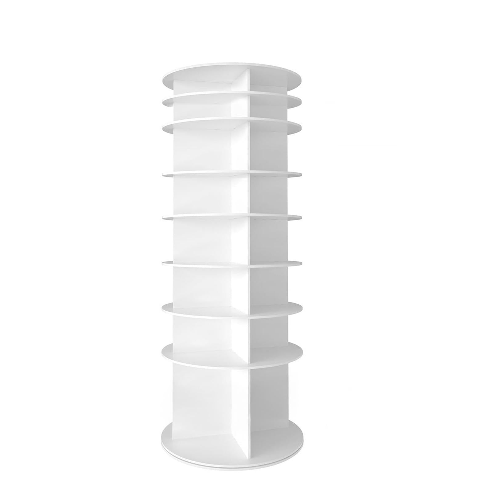 8 Tier Rotating Shoe Rack Tower, 360 Degree Spinning Shoe Organizer And Storage Carousel For Closet Or Entryway - White