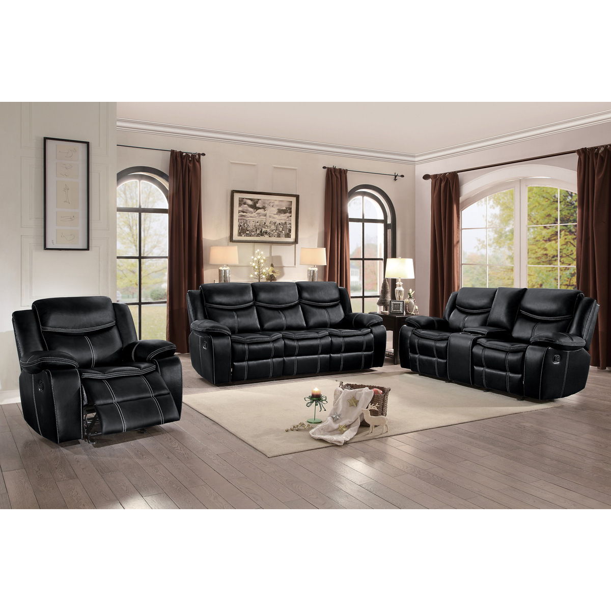 Bastrop - Double Glider Reclining Loveseat With Center Console