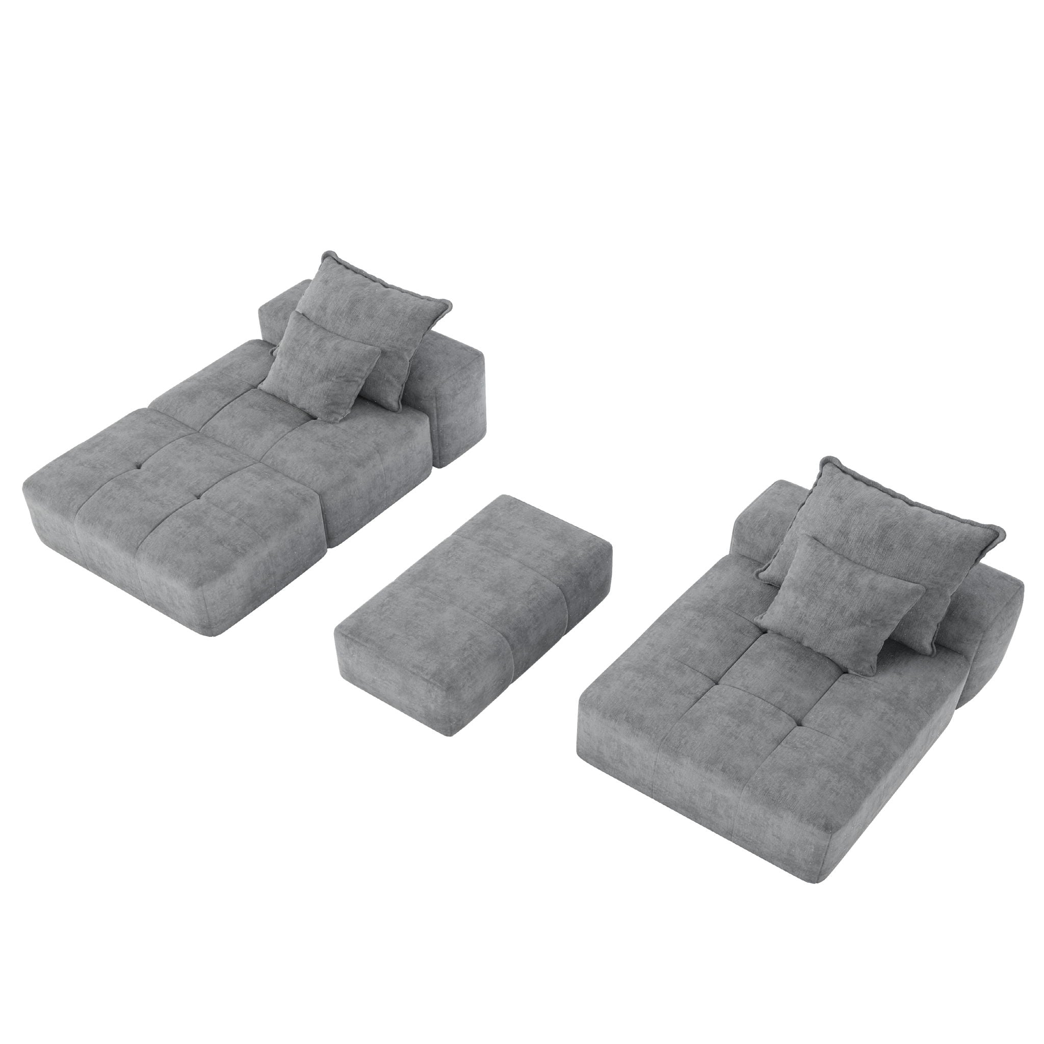 Modern Oversized Diy Combination Modular Sectional Sofa With Pillows