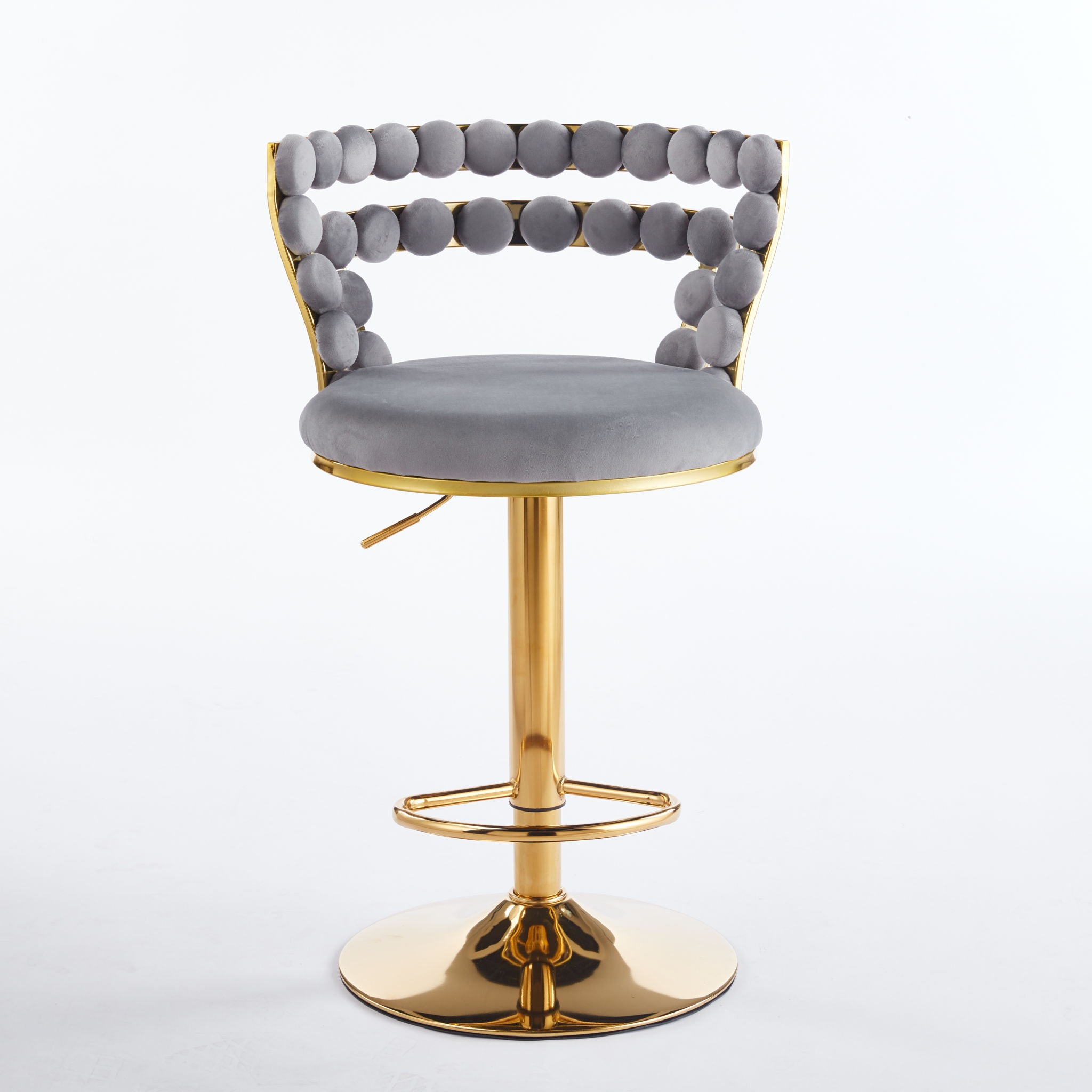 Modern Bar Chair With Iron Tube Legs, Soft Cushions And Comfortable Backrest (Set of 2)