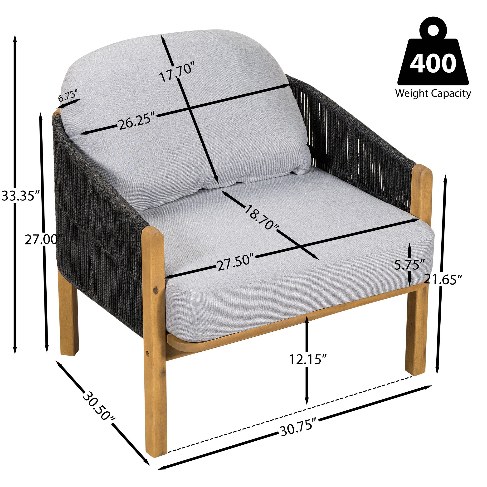Grotta - Outdoor Wood Club Chair (Set of 2)