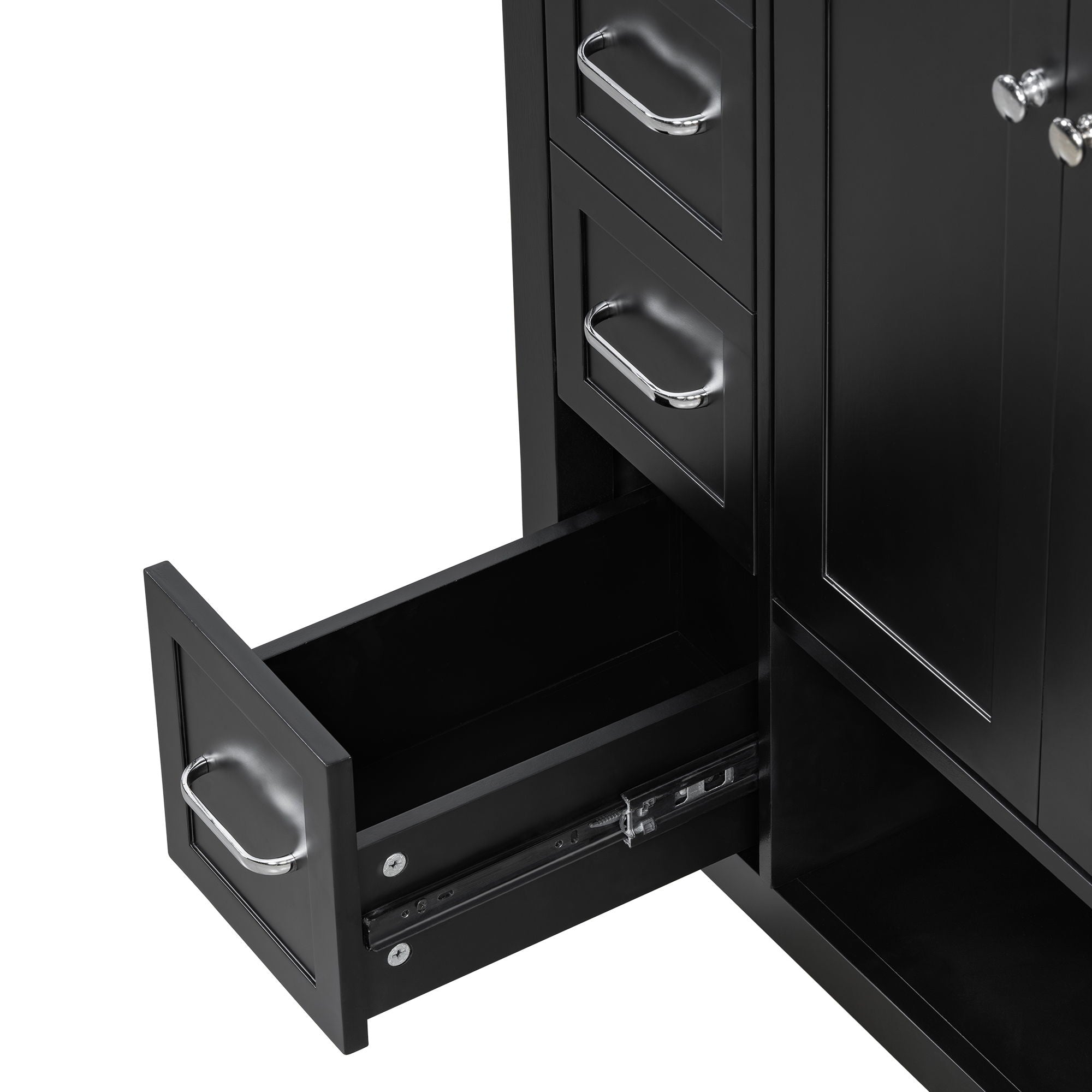 Bathroom Vanity With Sink Top, Bathroom Vanity Cabinet With 2 Doors And 2 Drawers, Open Shelf
