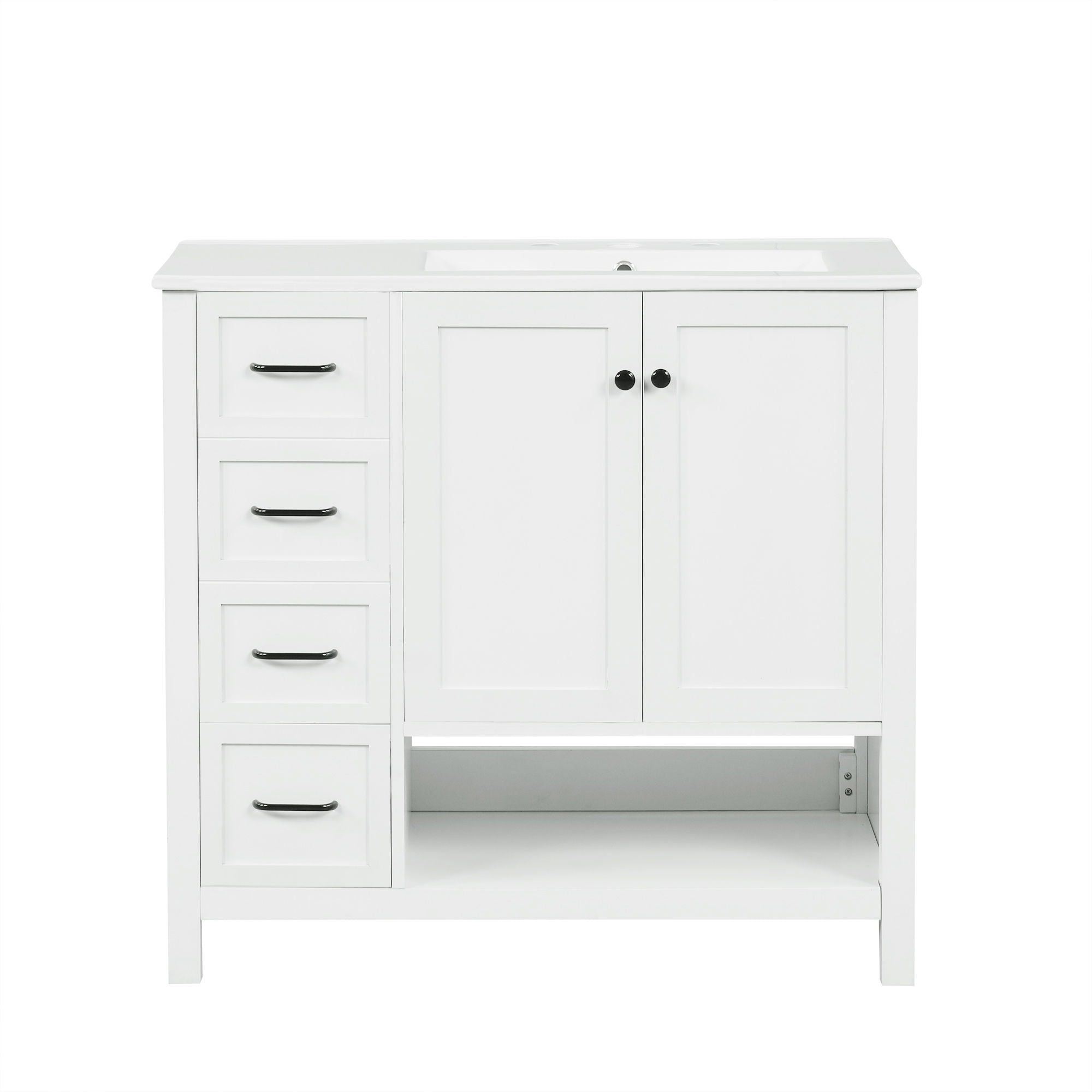 Modern Bathroom Vanity With Sink Top, 2 Doors And 2 Drawers