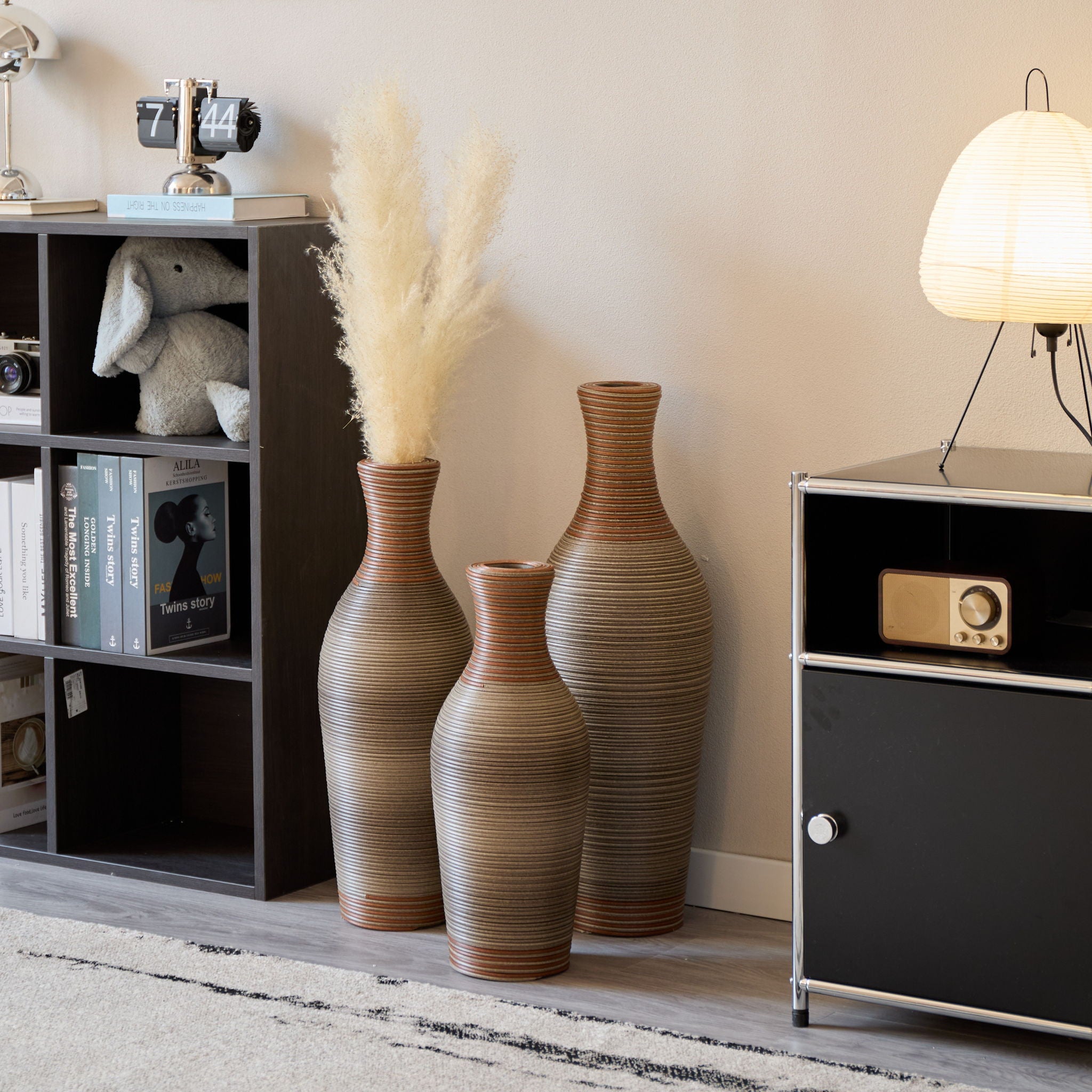 Classic And Neat Floor Vase, High Independent Flower Stand (Set of 3)