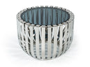 Modrest Cage Modern Stainless Steel End Table w/ Glass Top