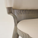 Modrest Calvary - Mid-Century Modern Beige Vegan Leather + Grey Ash Counter Chair