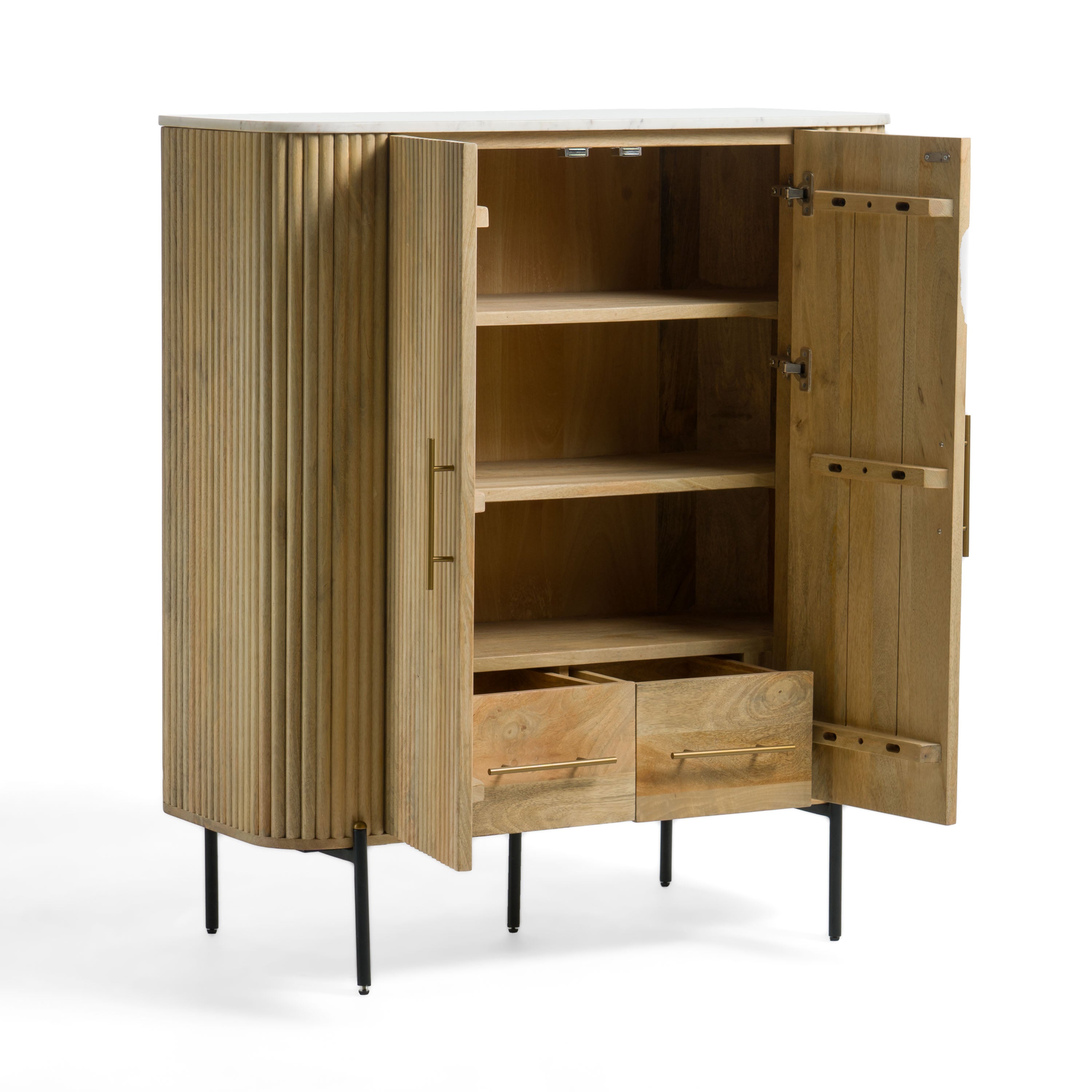 Modrest - Cambridge White Marble & Mango Tall Buffet