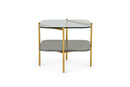 Modrest Cari - Glam Gold + Glass End Table