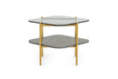 Modrest Cari - Glam Gold + Glass End Table