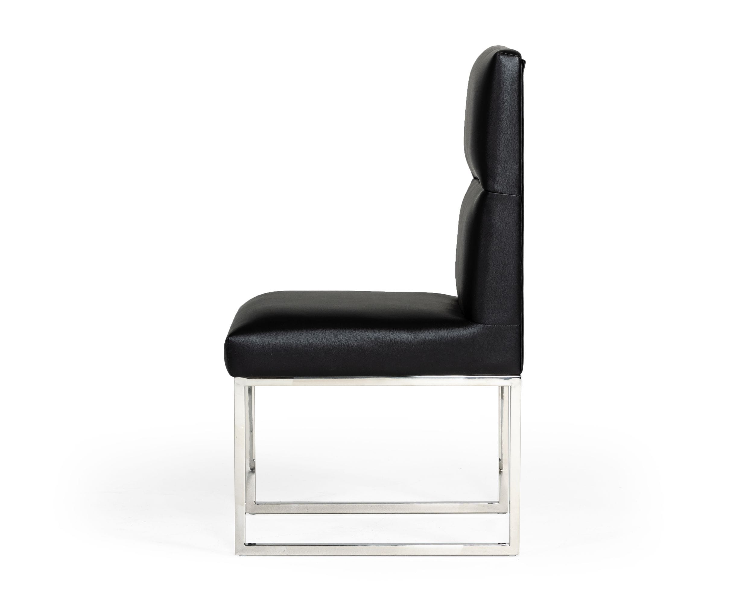 A&X Carla - Modern Black Leatherette Dining Chair (Set of 2)