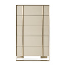 Nova Domus Cartier - Modern Beige Shagreen and Brushed Brass Chest