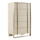 Nova Domus Cartier - Modern Beige Shagreen and Brushed Brass Chest