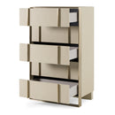 Nova Domus Cartier - Modern Beige Shagreen and Brushed Brass Chest