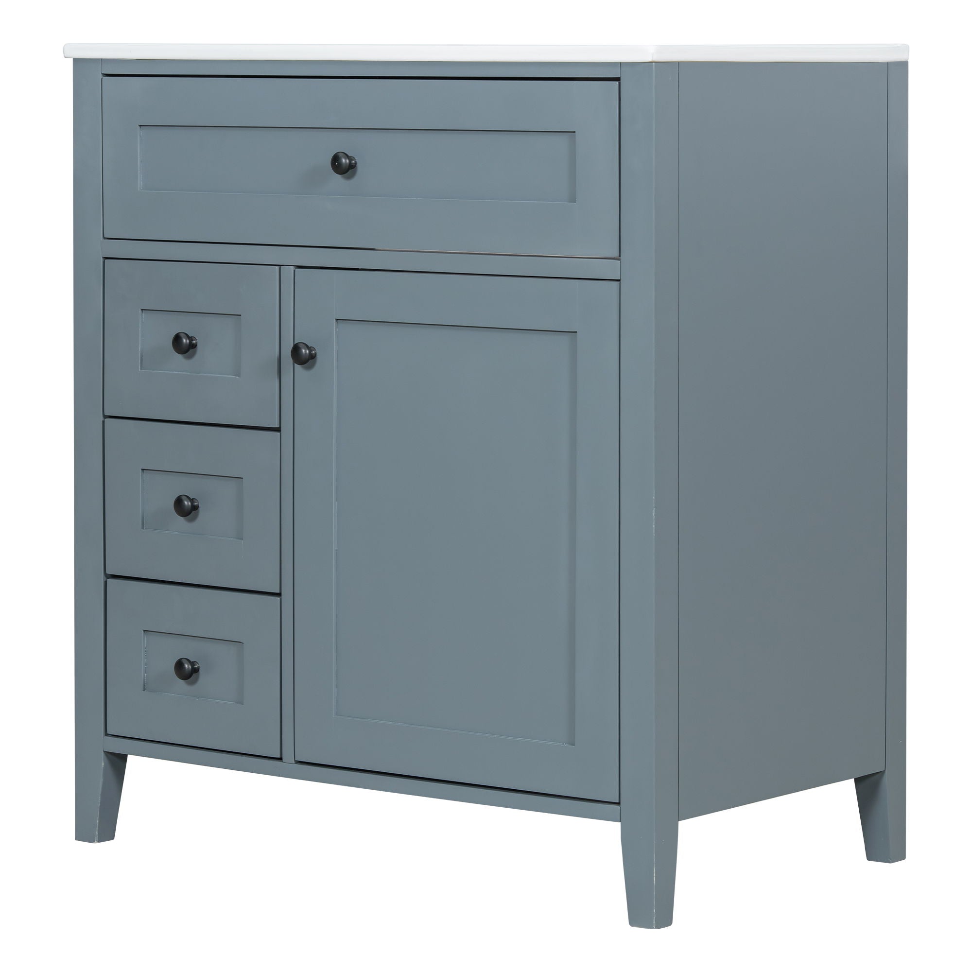 Modern Bathroom Vanity With Sink, 3 Drawers And Adjustable Shelf