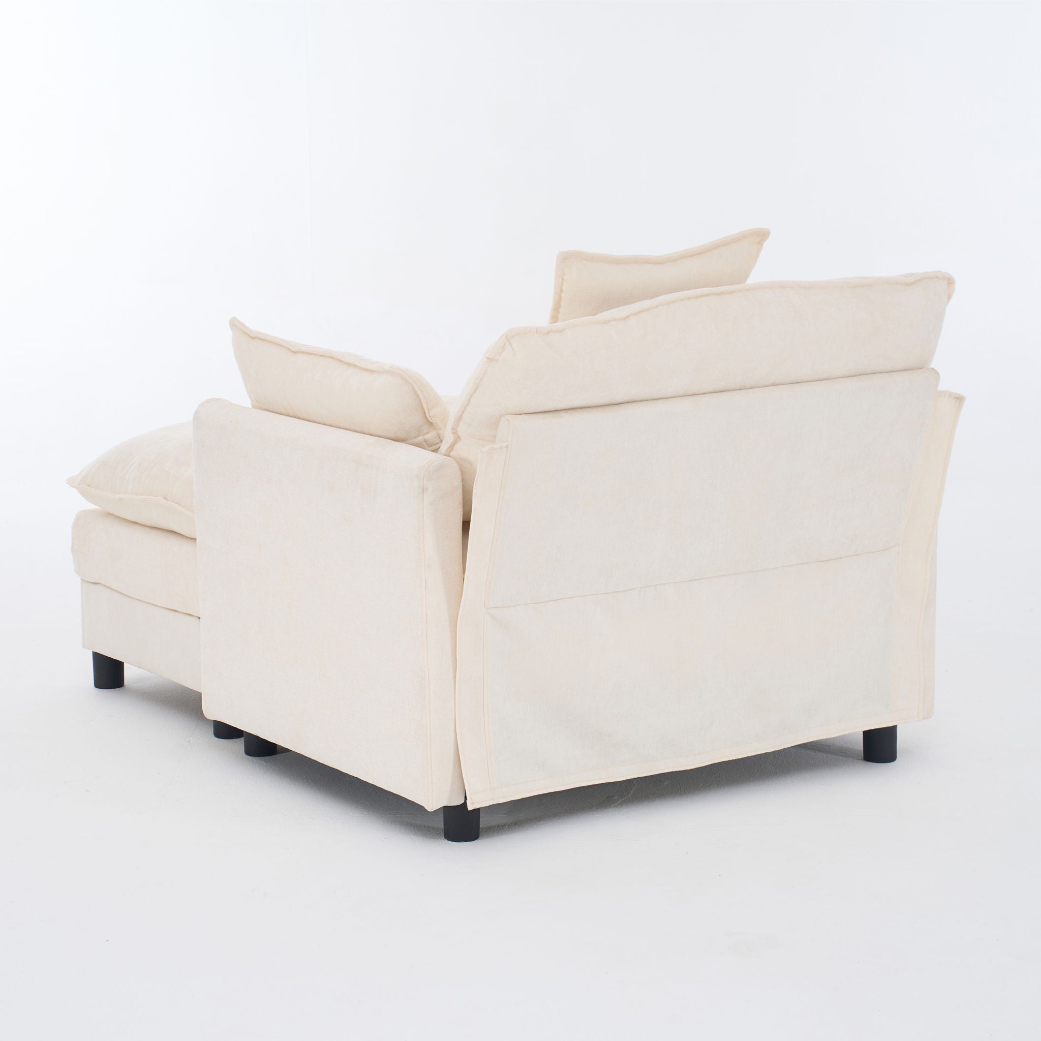 Accent Chair With Ottoman - Beige