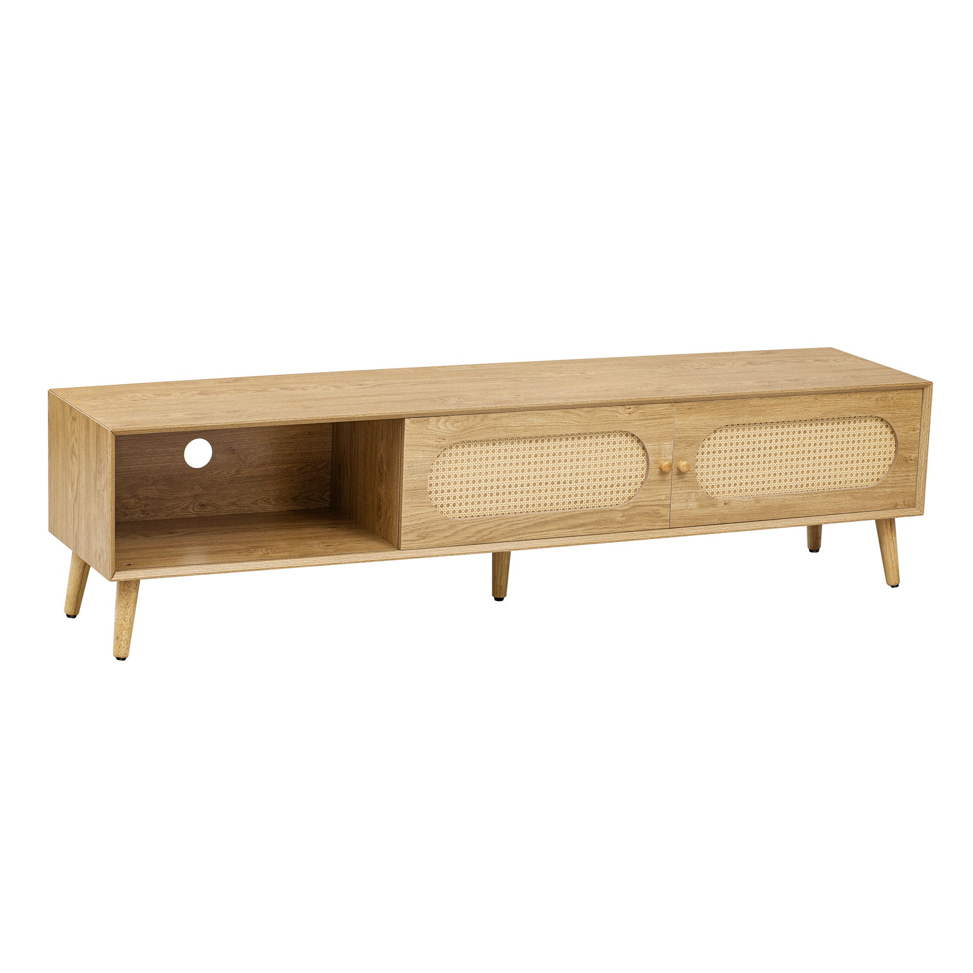 TV Stand For TVs Up To 80", Media Console, Cabinet - Natural