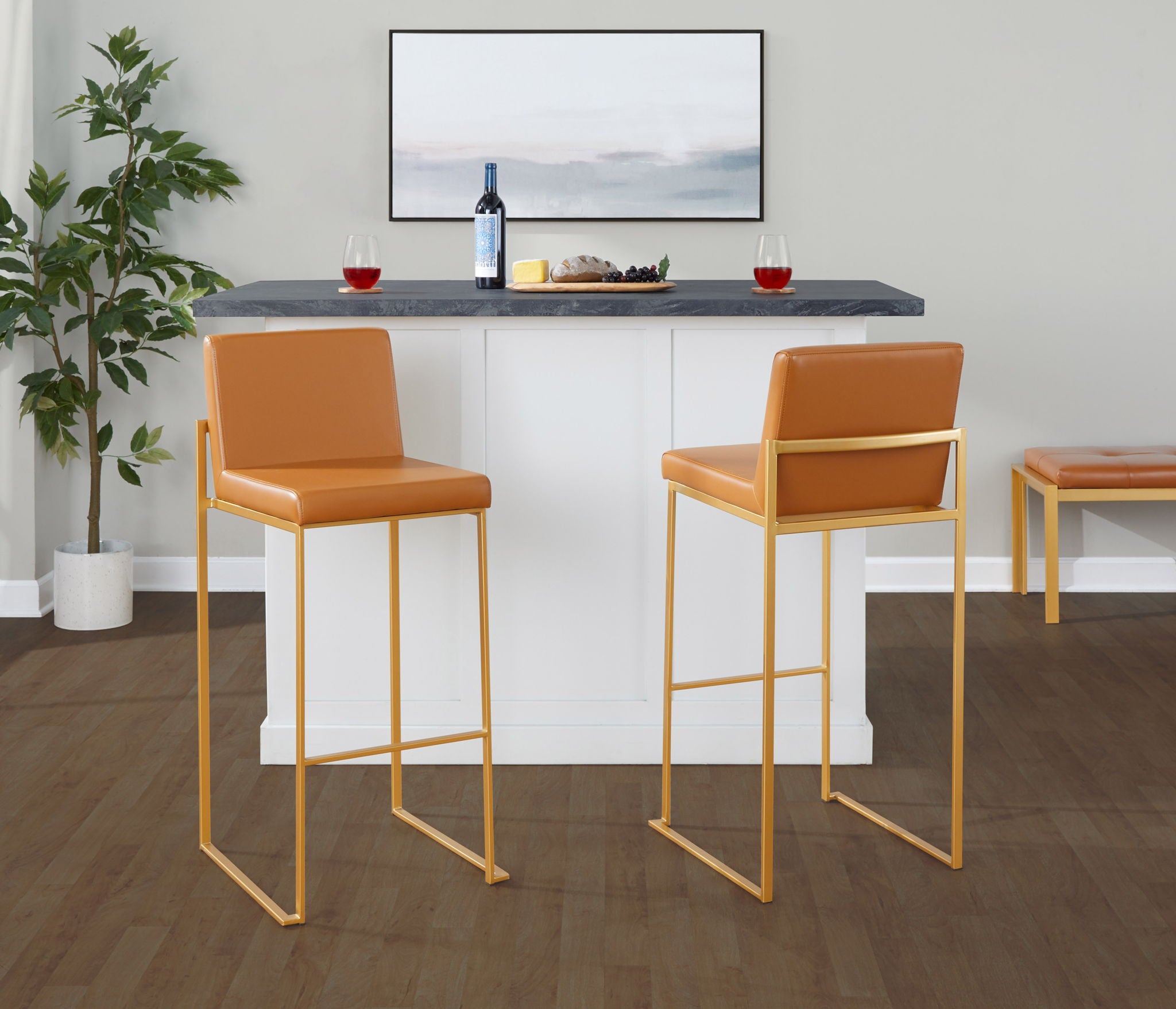 Fuji - Contemporary Design High Back Barstool