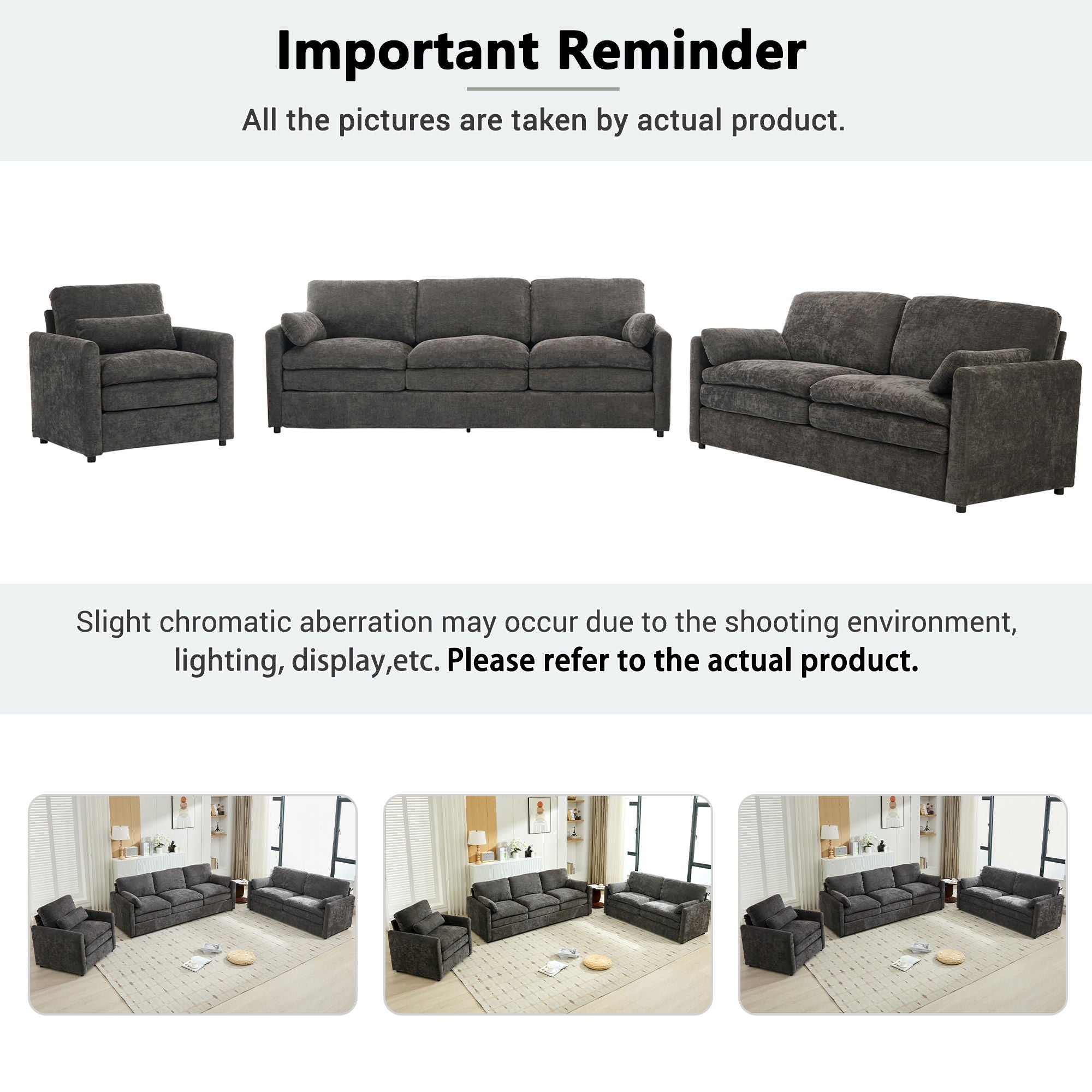 Cozy Sofa Set Oversized Comfy Cloud Sofa With Double Cushion