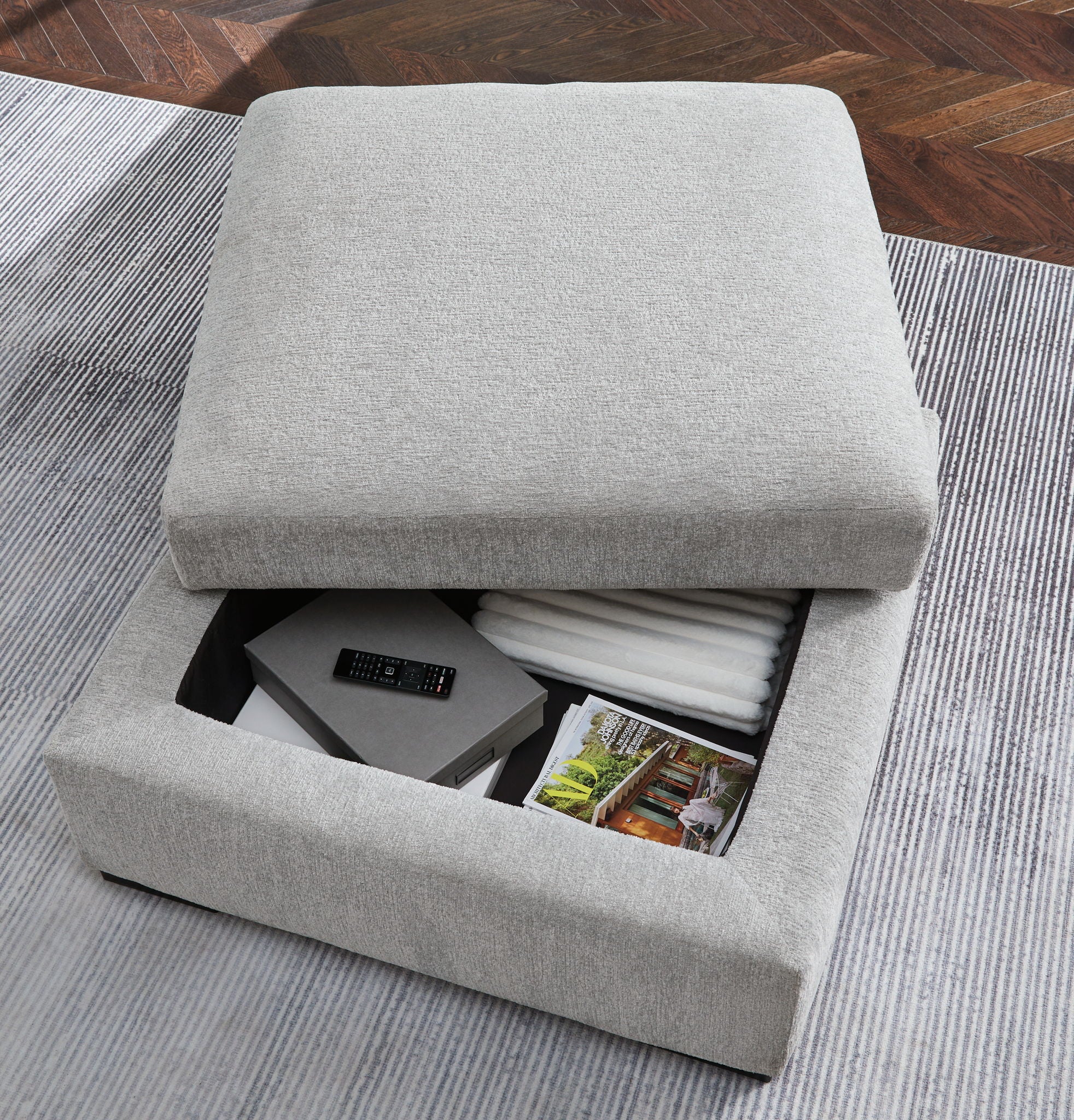 Gabyleigh - Ottoman With Storage - Nickel