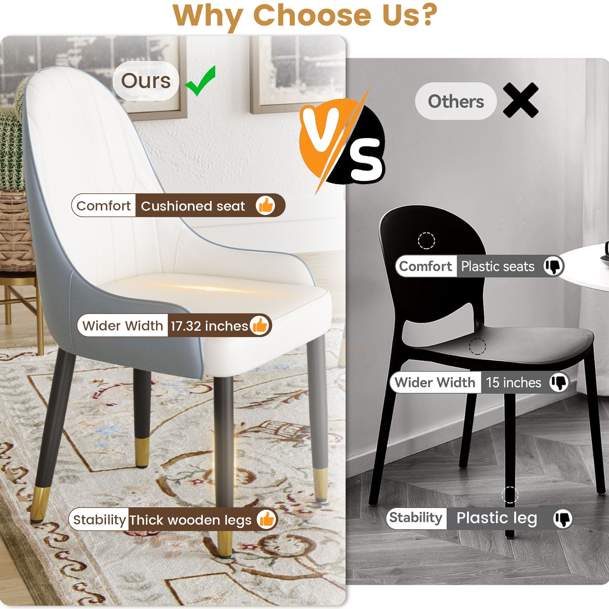 Modern Sponge-Filled Dining Chair, Solid Wood Metal Legs, Suitable For Restaurants, Living Rooms And Rooms (Set of 2)