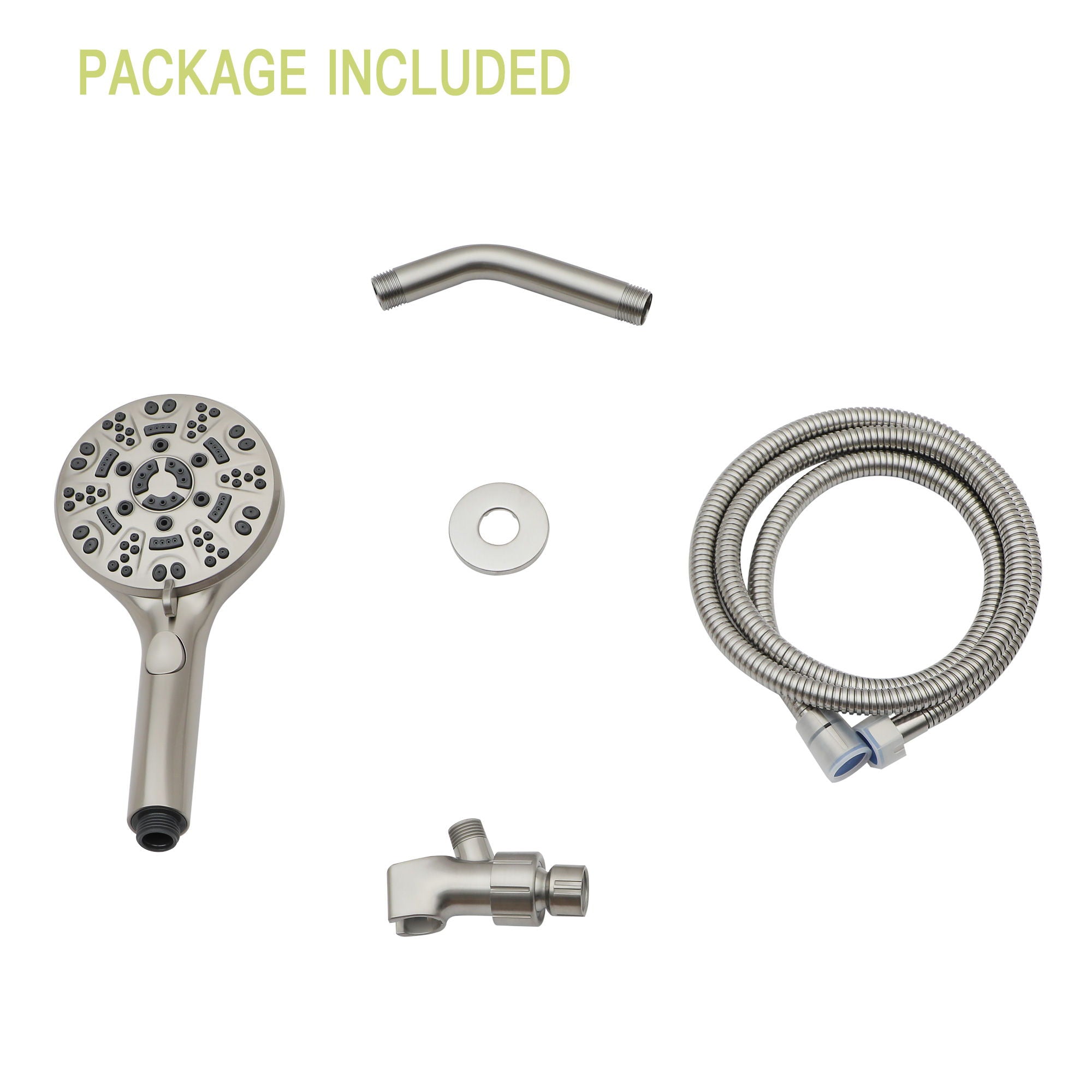 Multi Function Adjustable Hand Shower 8 Function Hand Shower, Plastic Construction - Brushed Nickel
