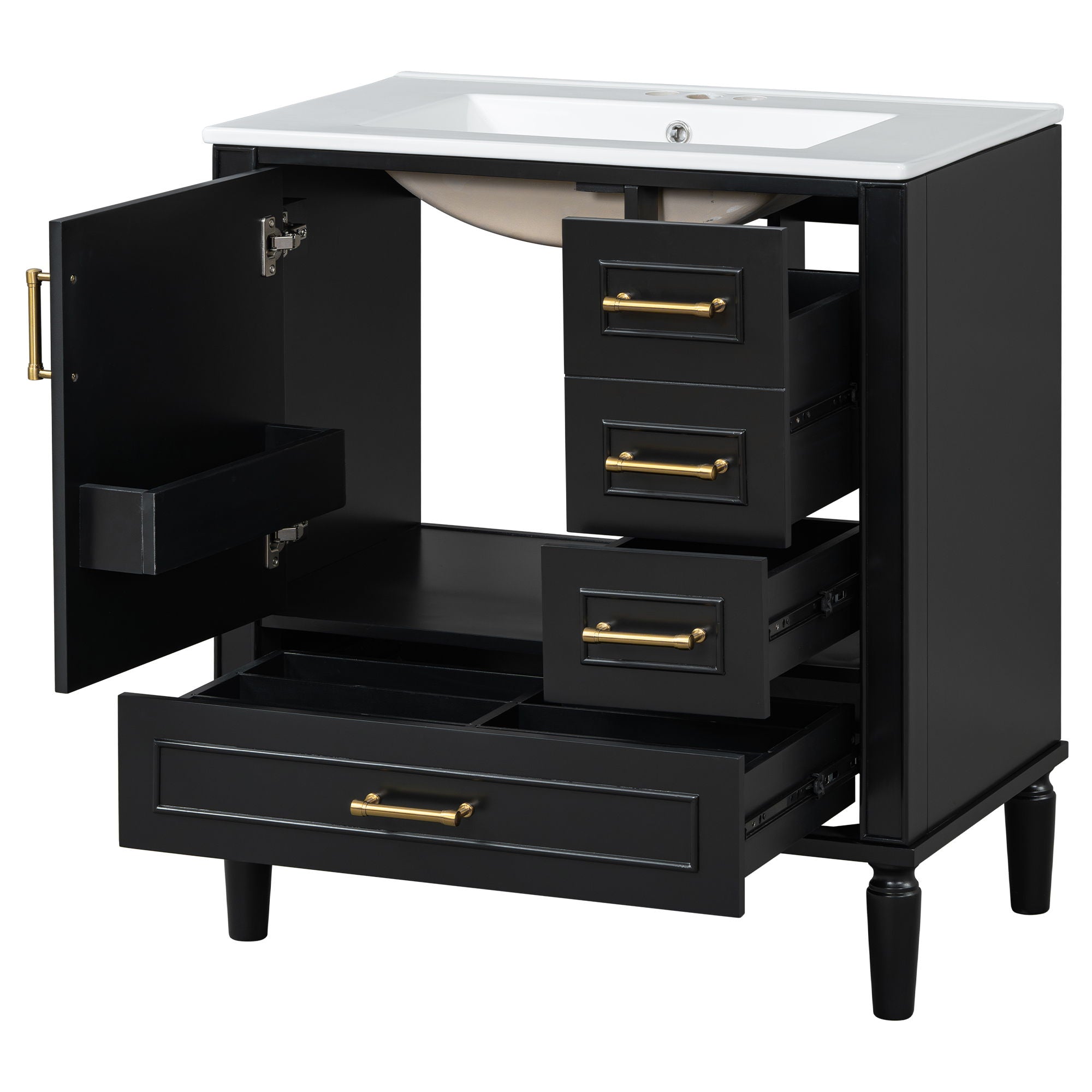 Traditional Bathroom Vanity Set With Soft Close Doors
