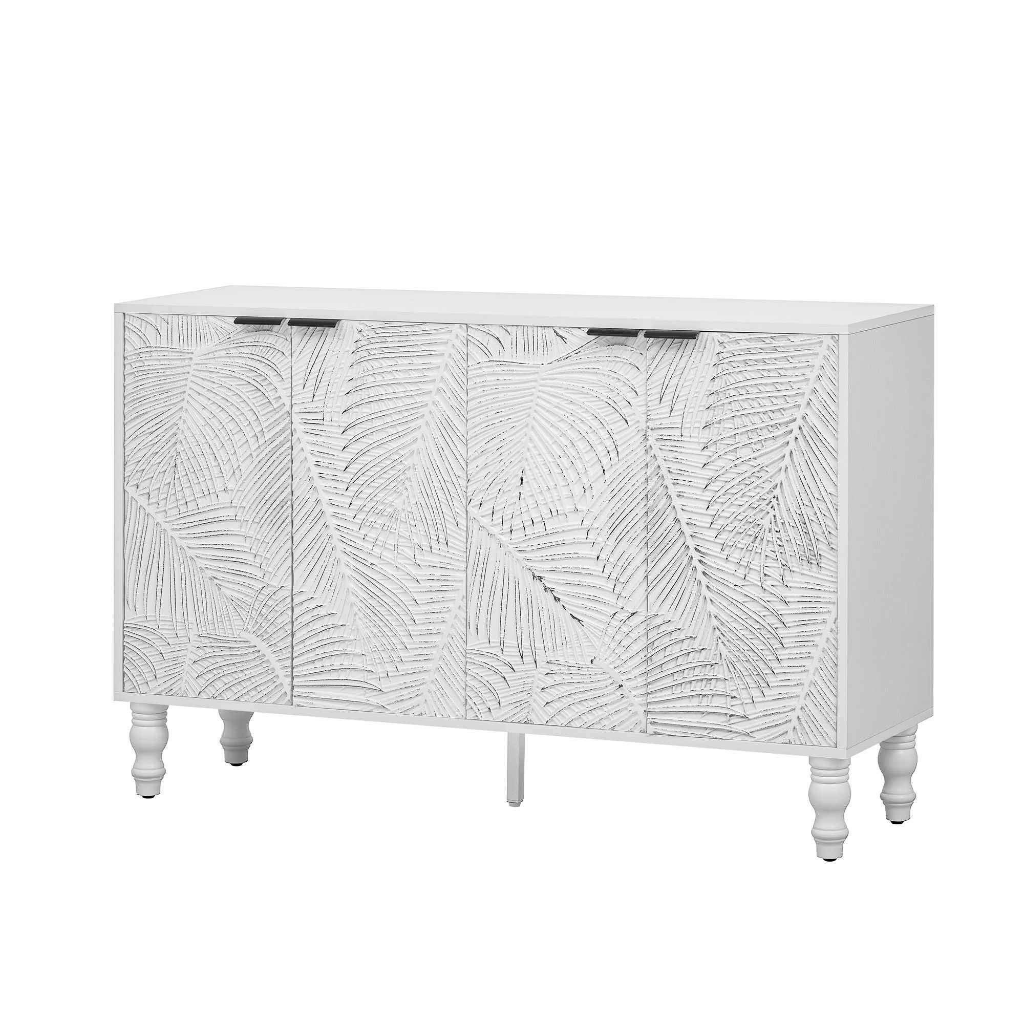 Modern TV Stand With 2 Spacious Storage Space And Anti-Tip Device