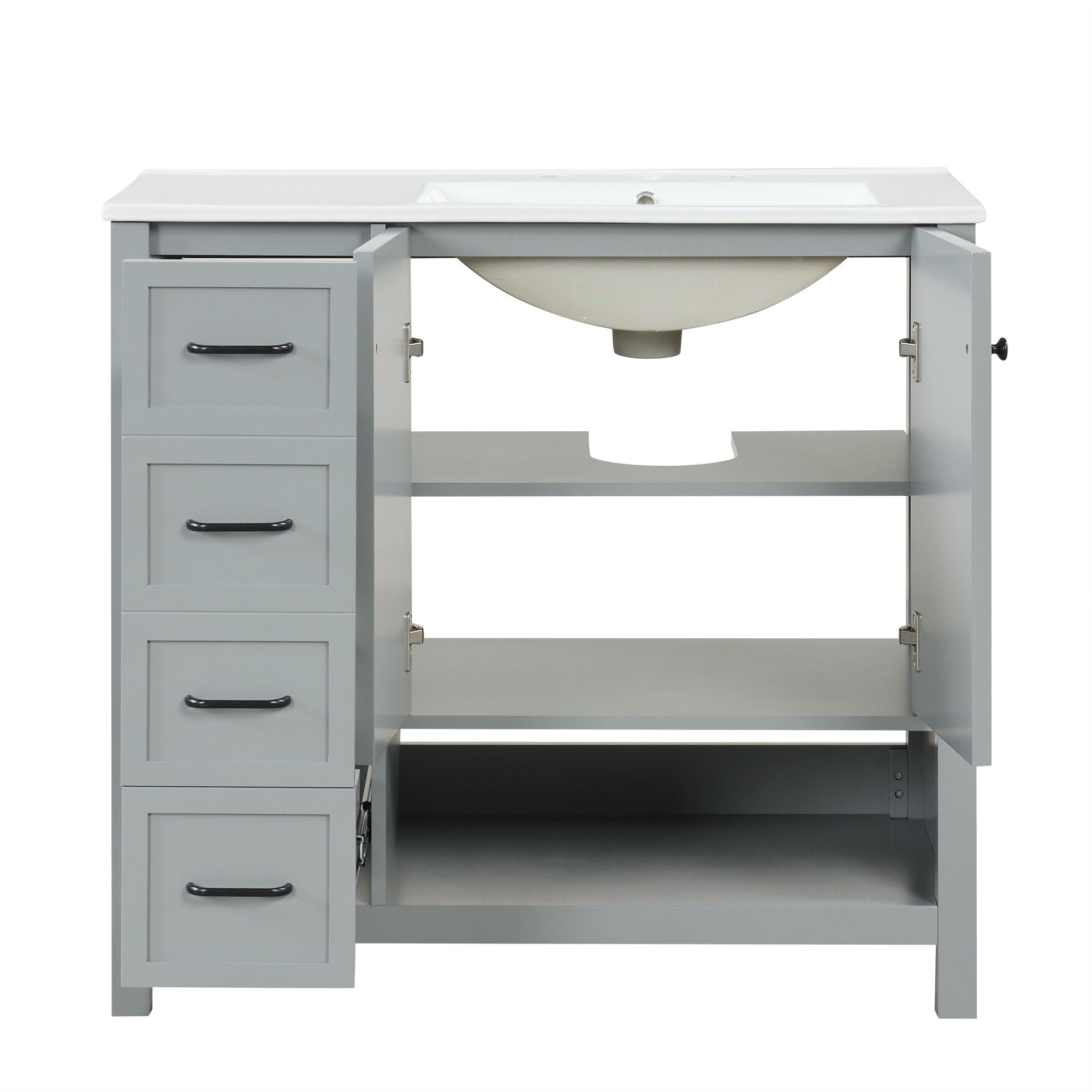 Modern Bathroom Vanity With Sink Top, 2 Doors And 2 Drawers