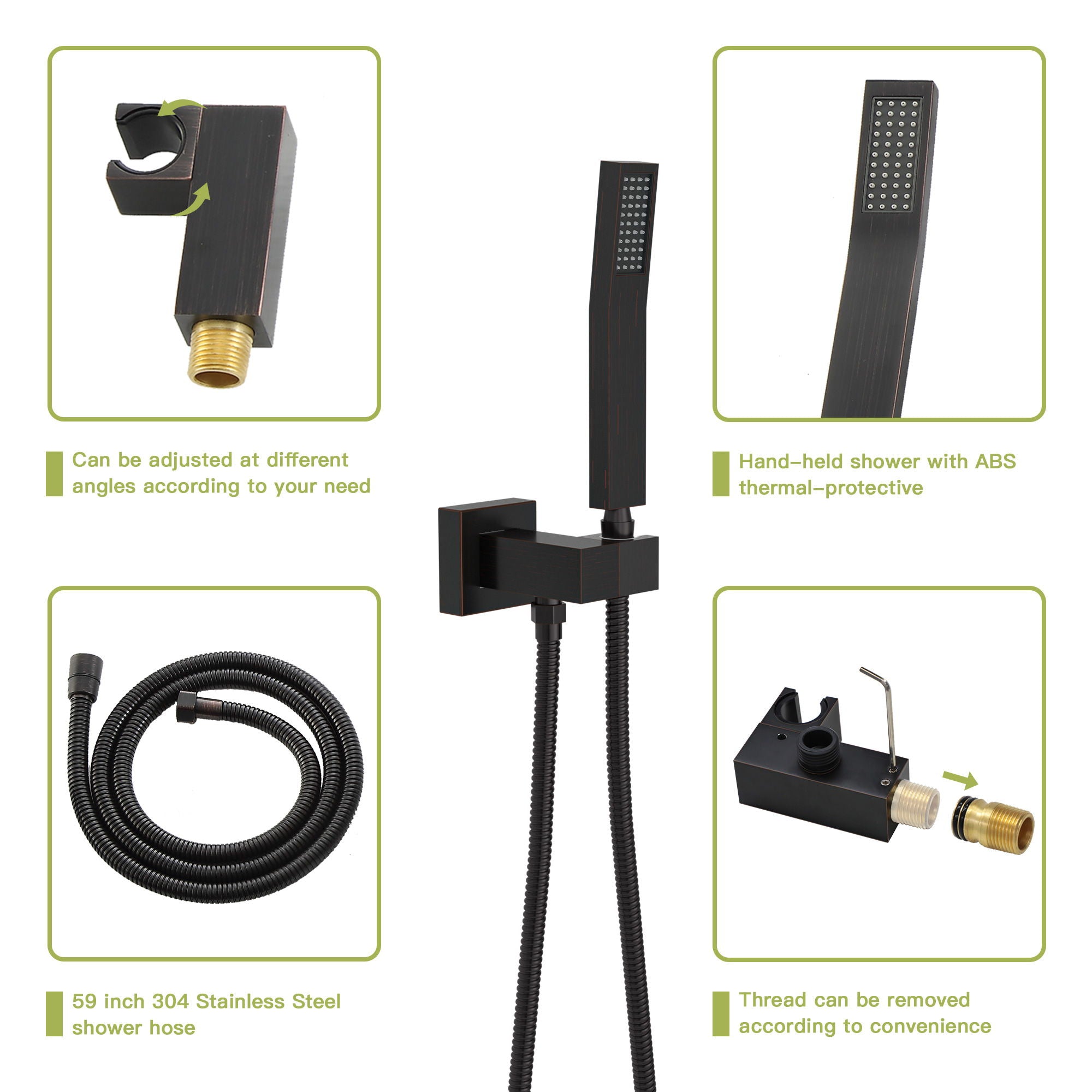 10" Wall Mounted Square Shower System With Rough In Valve