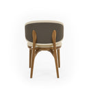 Modrest Chance - Contemporary Cream and Brown Leatherette Walnut Dining Chair