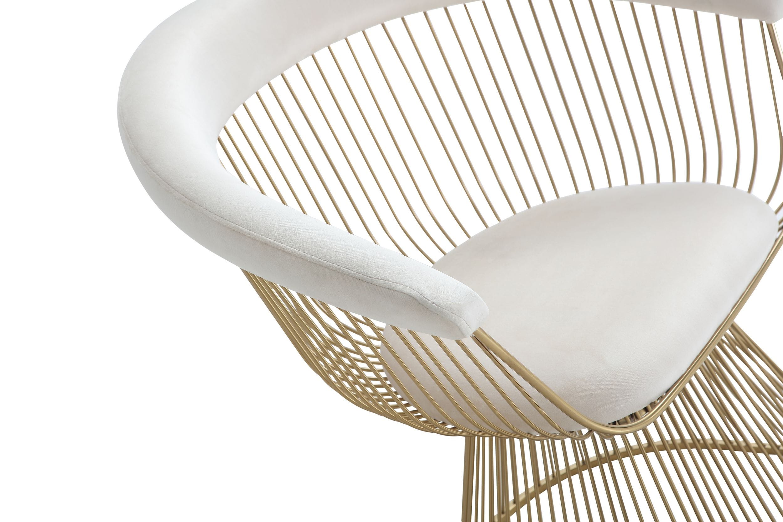 Modrest Chandler - Modern Beige Velvet & Gold Dining Chair