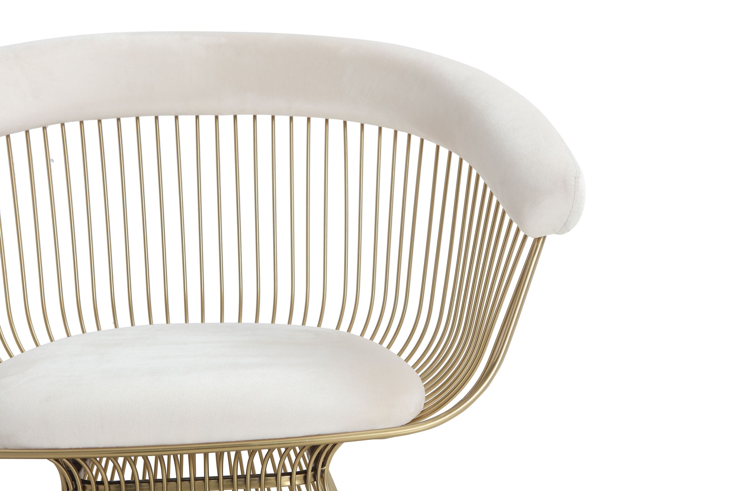 Modrest Chandler - Modern Beige Velvet & Gold Dining Chair